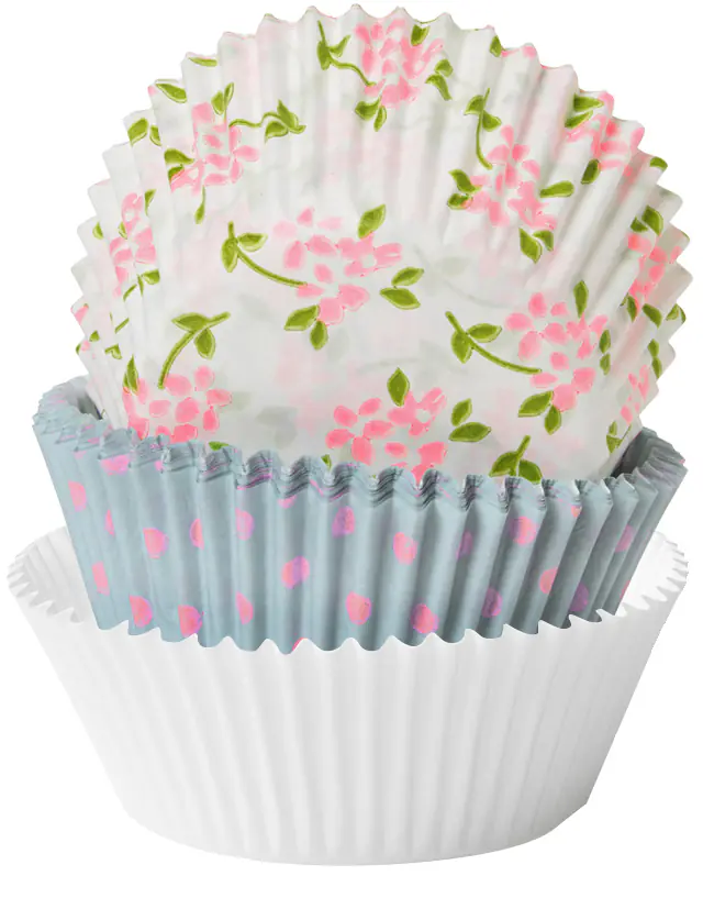 Duni Backförmchen Papier Sweet Roses Ø 6 x 4 cm - 75 Stück