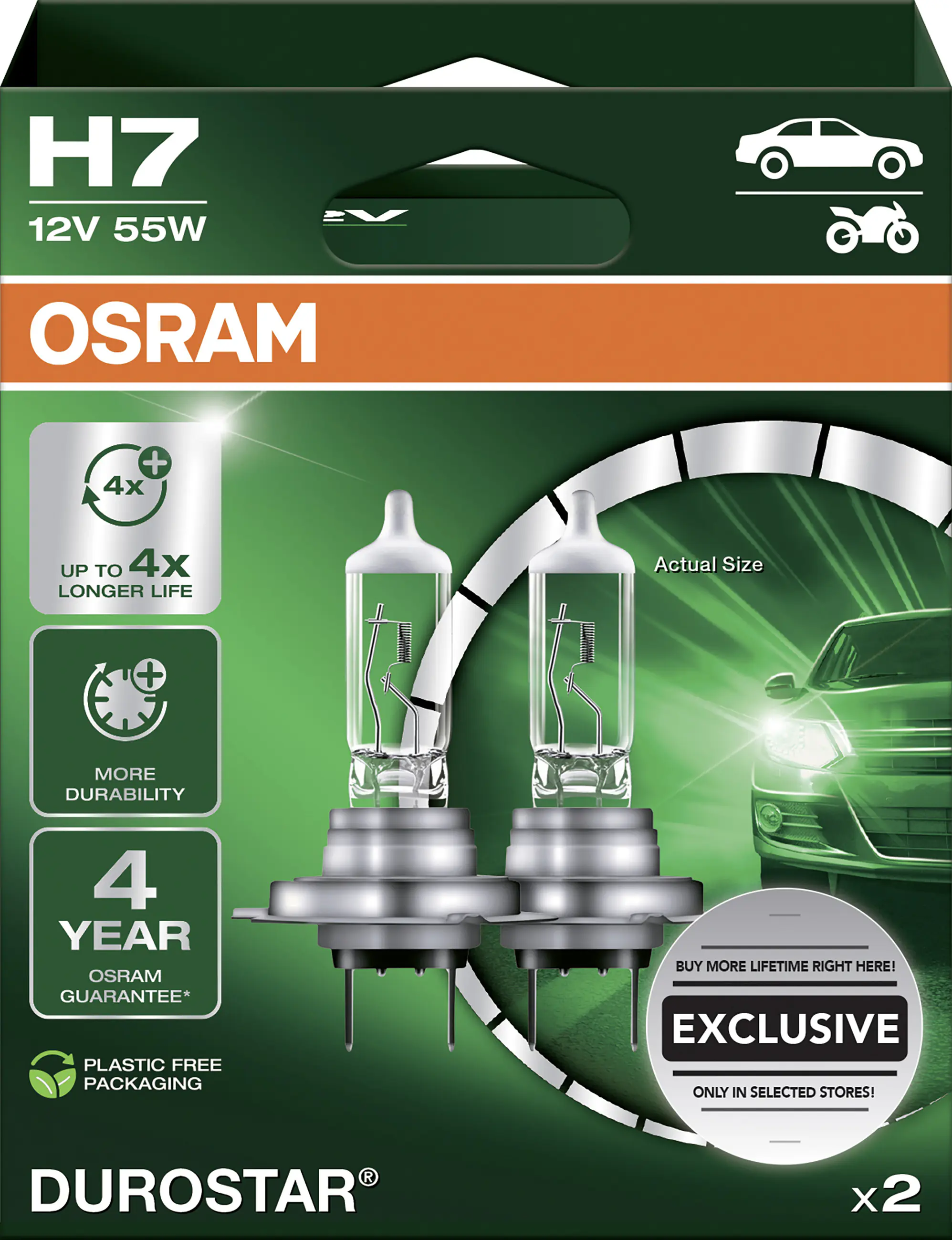 Osram Scheinwerferlampe H7 Durostar 2.0 2 Stück Osram Scheinwerferlampe H7 Durostar 2.0 2 Stück
