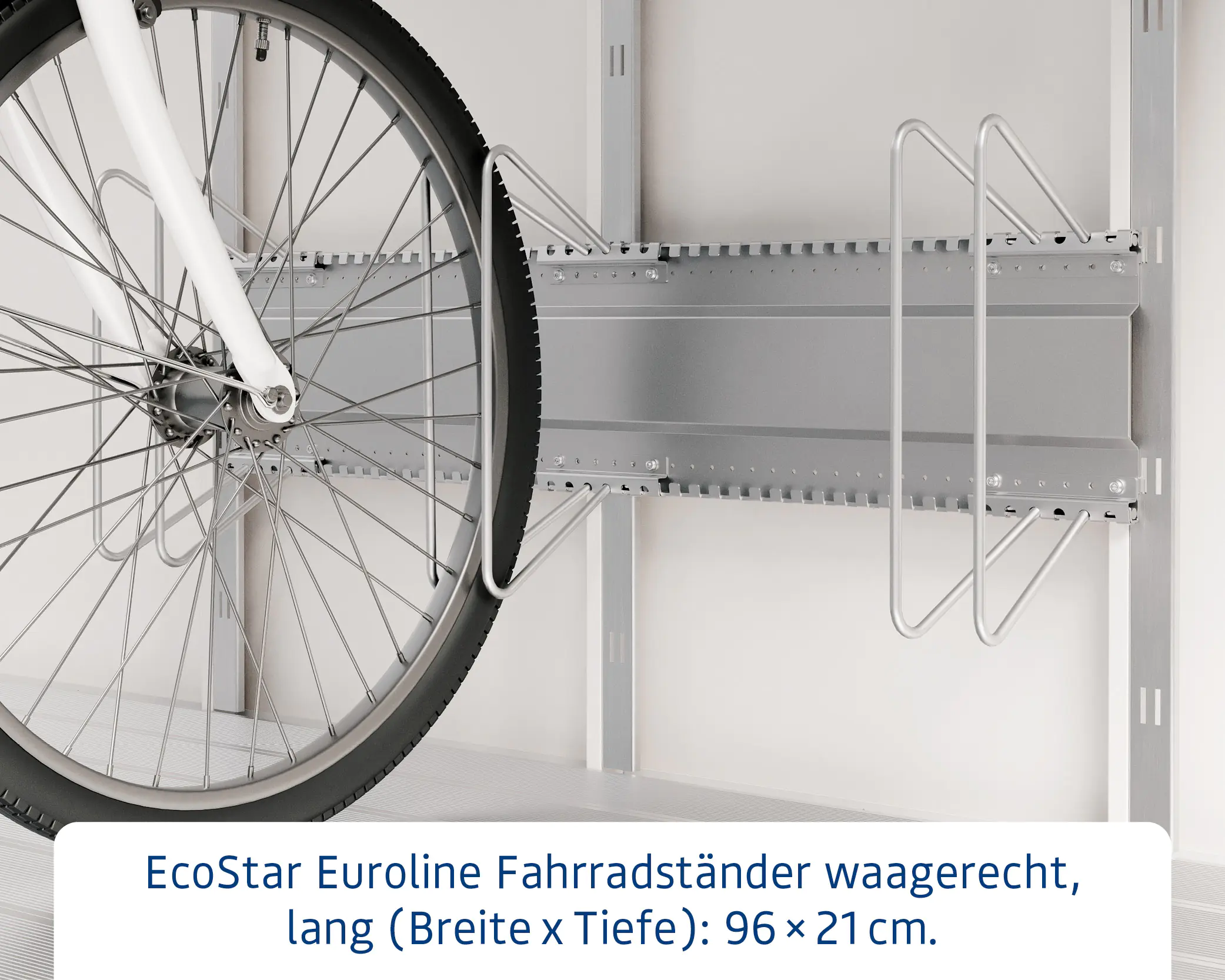 EcoStar Fahrradhalter 960 für Gerätehaus waagerecht EcoStar Fahrradhalter 960 für Gerätehaus waagerecht