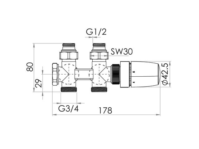 Schulte Mittelanschlussgarnitur mit Blende