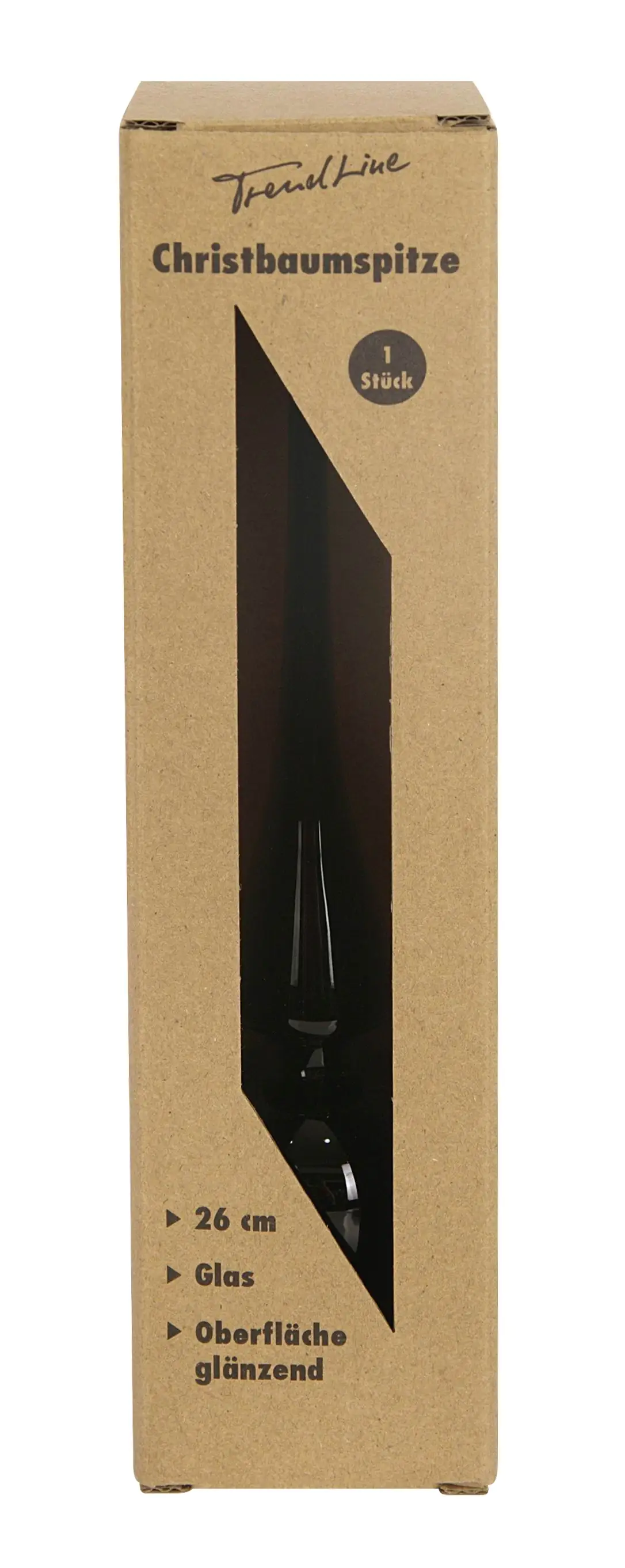 TrendLine Christbaumspitze aus Glas 26 cm schwarz glanz TrendLine Christbaumspitze aus Glas 26 cm schwarz glanz