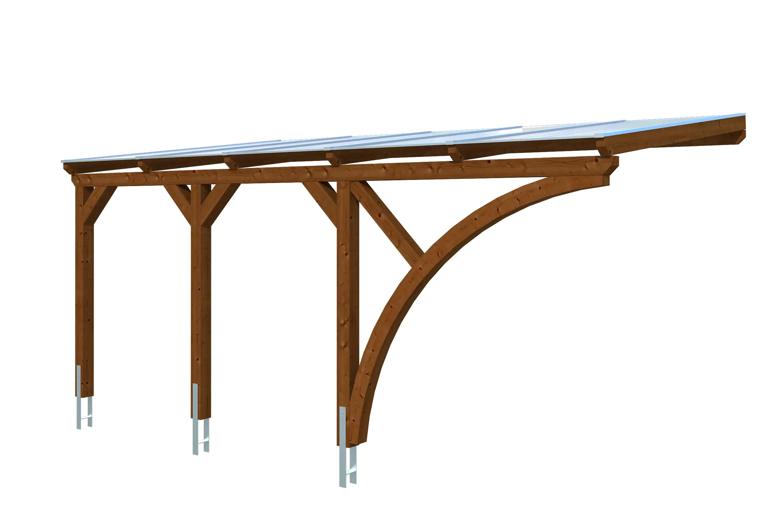 SKAN HOLZ Carport Eifel 300 x 541 cm, lasiert in Nussbaum