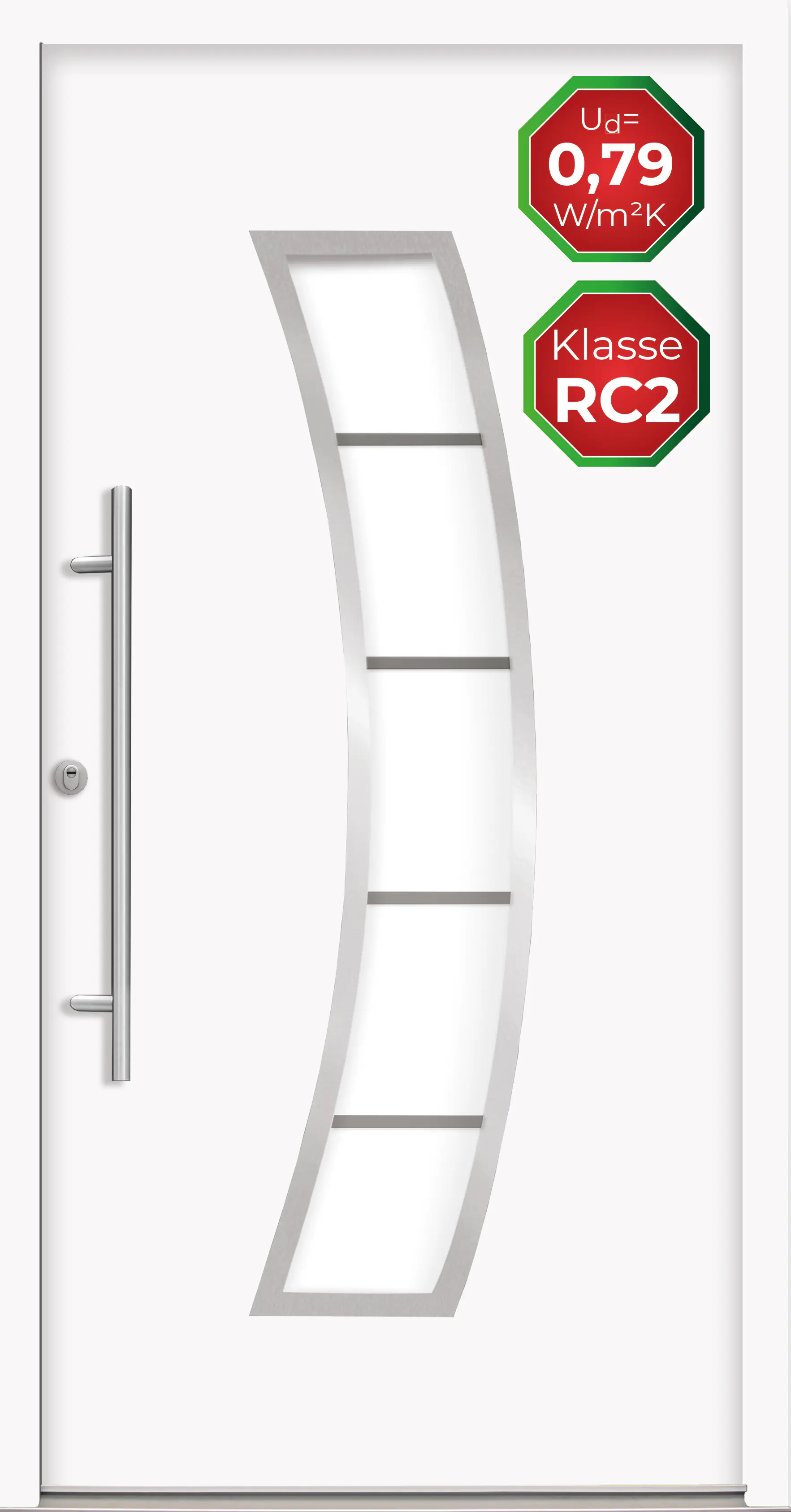 Splendoor Haustür Passivedoor Premium P14 RC2 Weiß DIN Links 100 x 210 cm