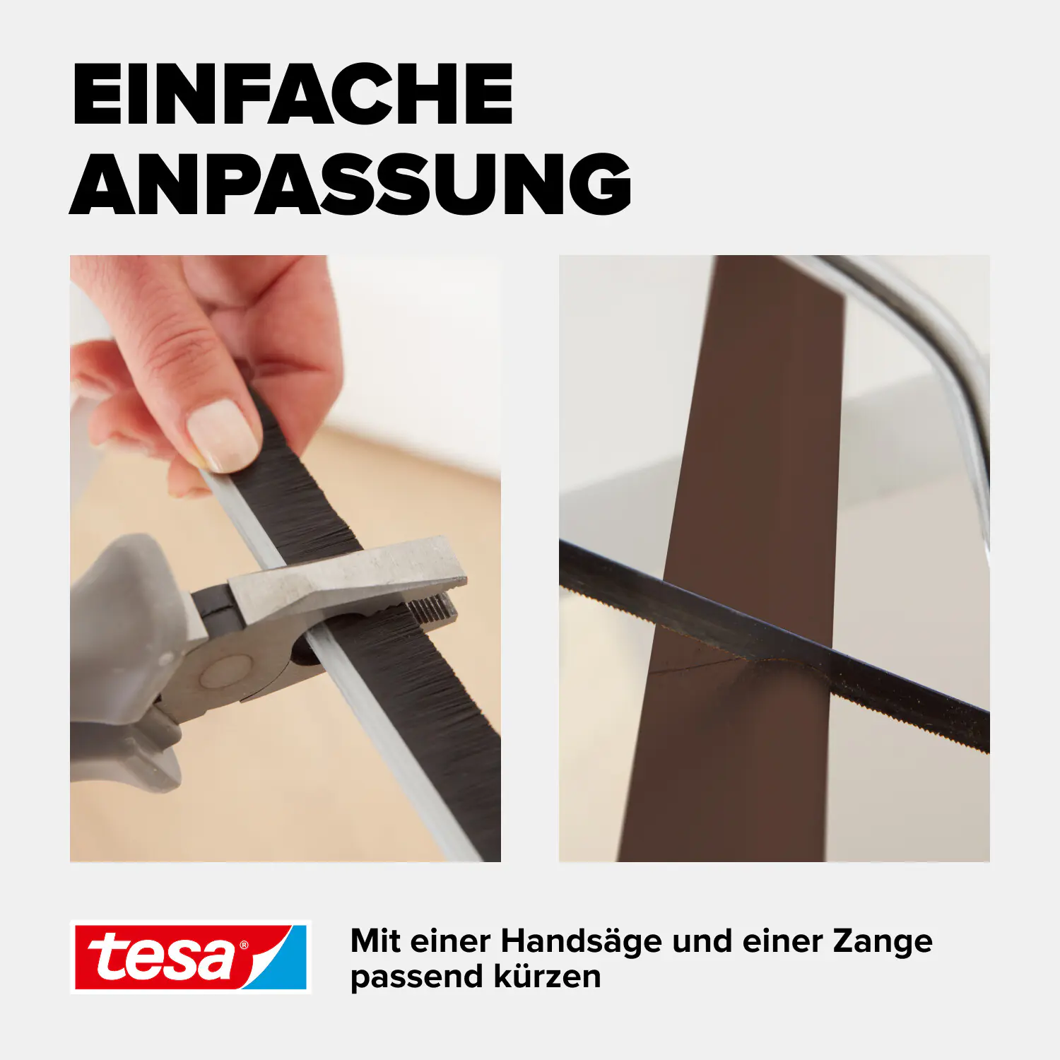 tesa Moll Türdichtschiene braun für Textilböden für Spalten bis 15 mm