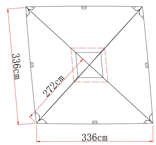 TrendLine Ersatzdach für Pavillon Dario 336,5 x 336,5 cm beige