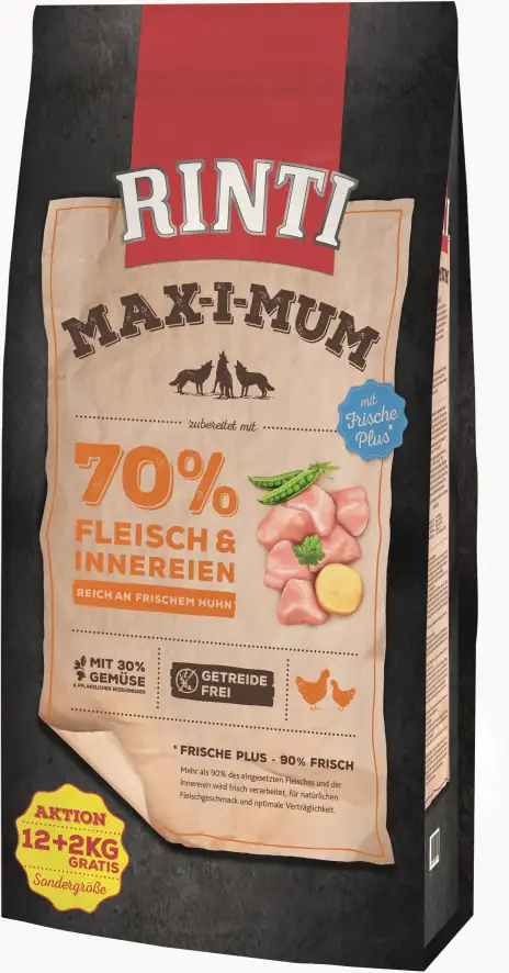 Rinti Max-i-Mum Hundetrockenfutter Huhn 12 + 2 kg