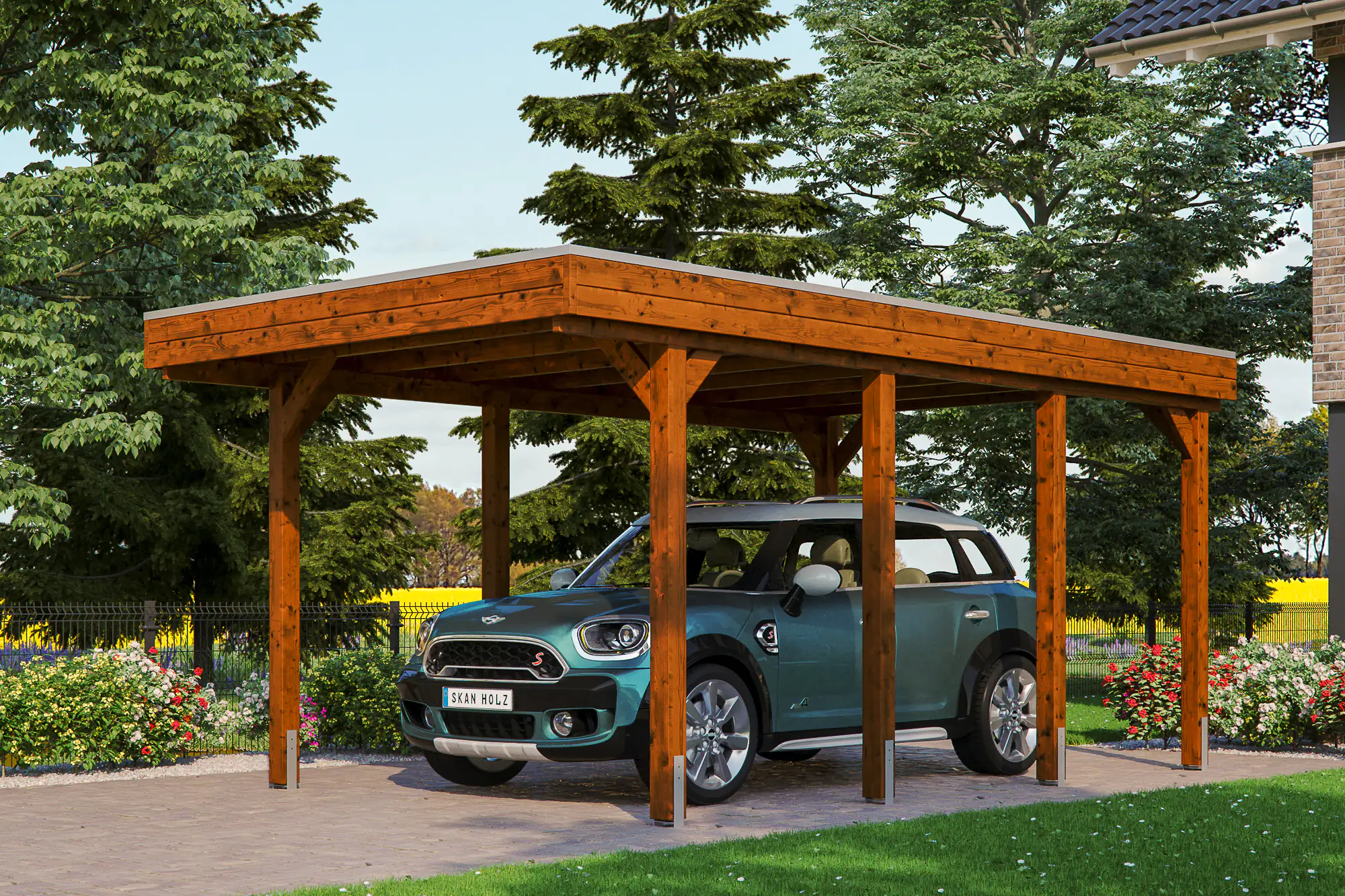 SKAN HOLZ Carport Friesland 314 x 555 cm mit Aluminiumdach