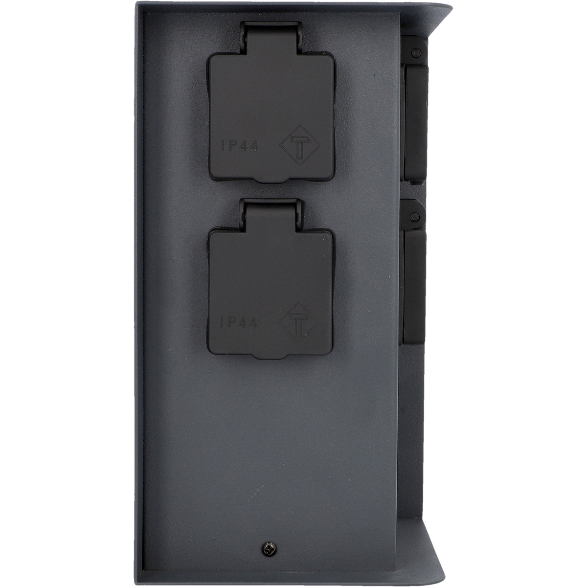 Unitec Gartensäule mit 4 Schutzkontakt-Steckdosen schwarz