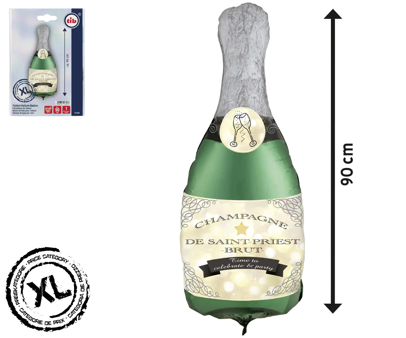 4002727173476 TIB Heyne Folienballon Sektflasche Hochzeit