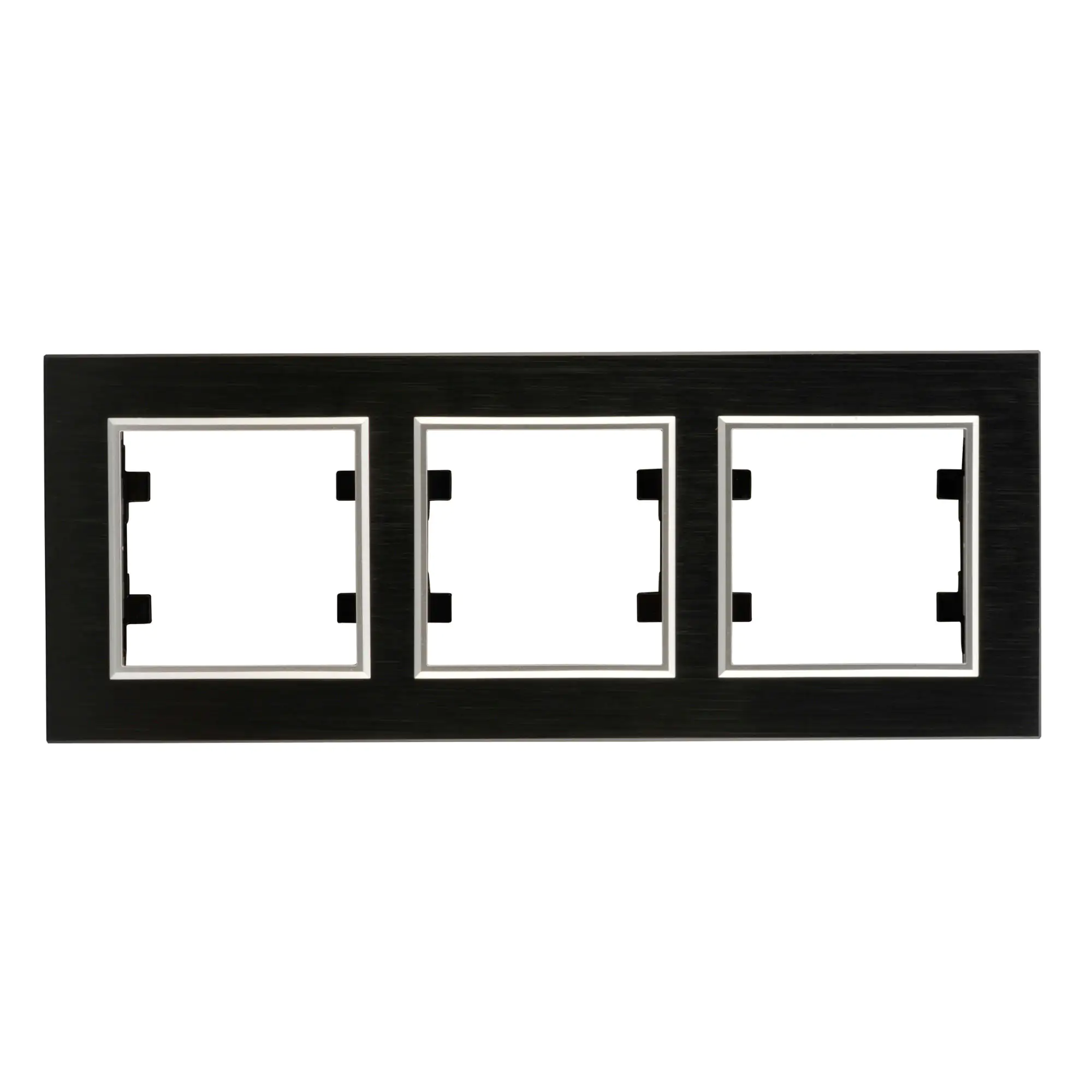 Unitec Abdeckrahmen 3-fach LUMIA, Metall schwarz silber Unitec Abdeckrahmen 3-fach LUMIA, Metall schwarz silber