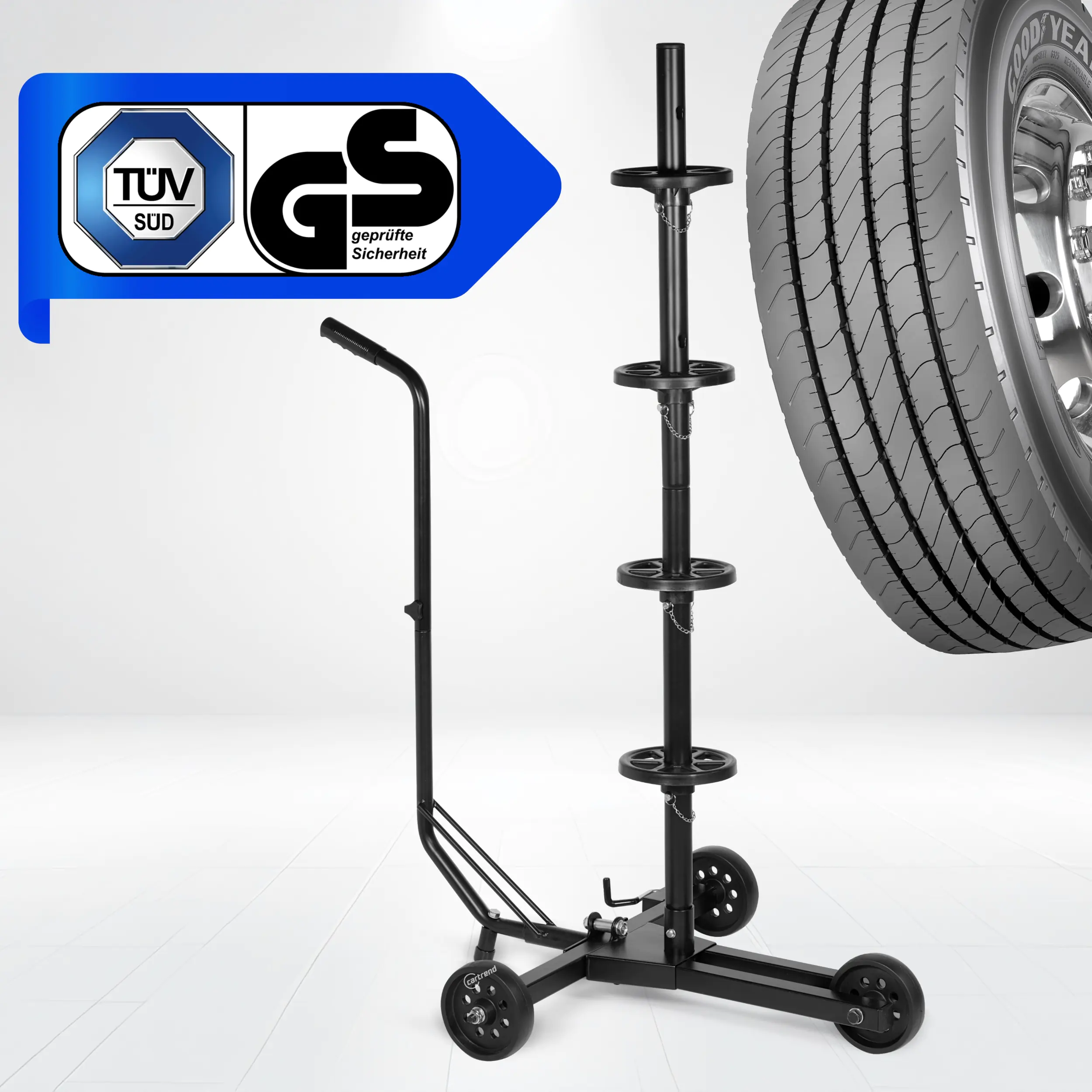Goodyear Felgenbaumwagen bis Reifenbreite 255 mm inkl. Reifenschutzhülle Goodyear Felgenbaumwagen bis Reifenbreite 255 mm inkl. Reifenschutzhülle