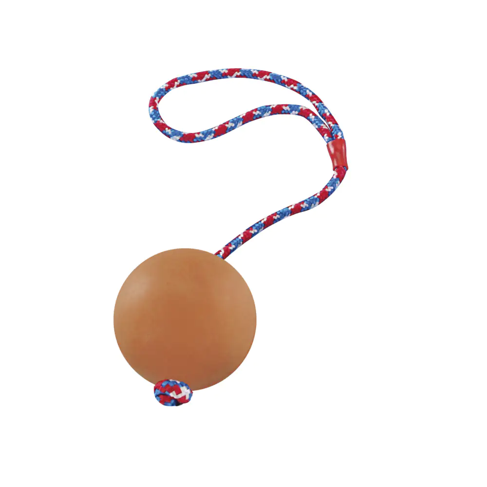 Nobby Vollgummi Ball mit Seil 7 cm