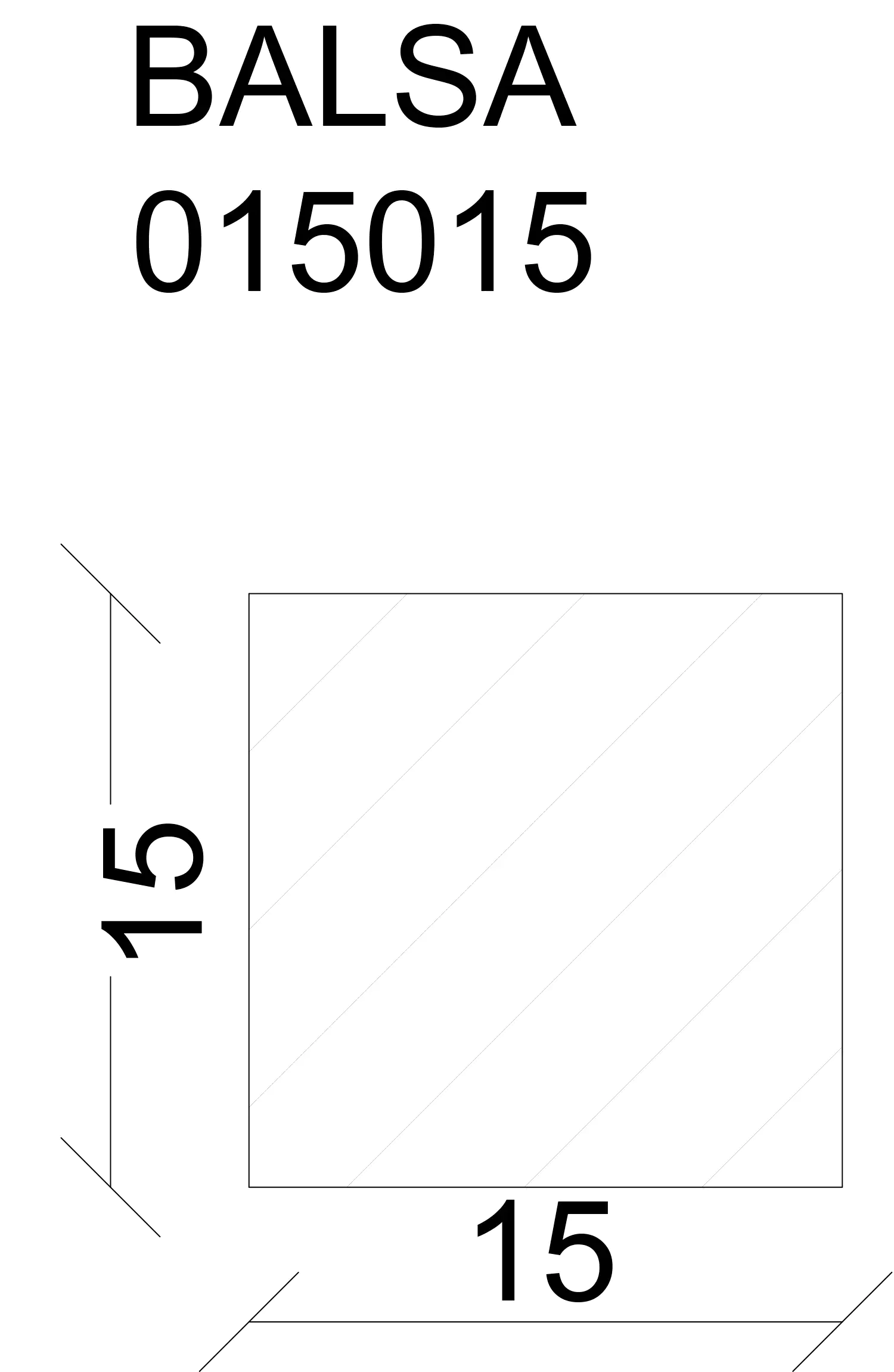 FN NeuhoferBalsa Leiste 100 cm 15 x 15 mm Balsa