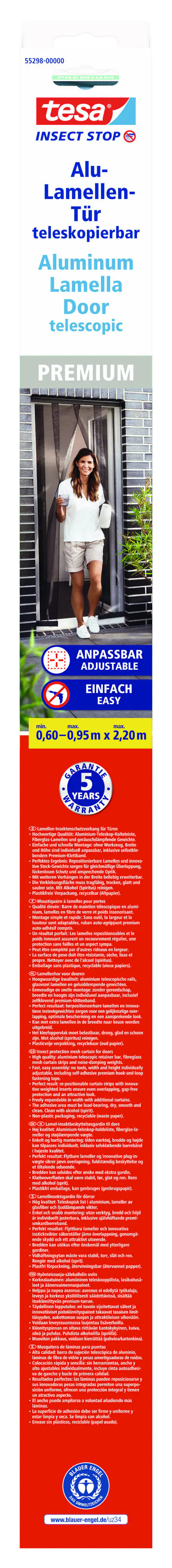 tesa Lamellentür Premium Teleskop 95 x 220 cm anthrazit