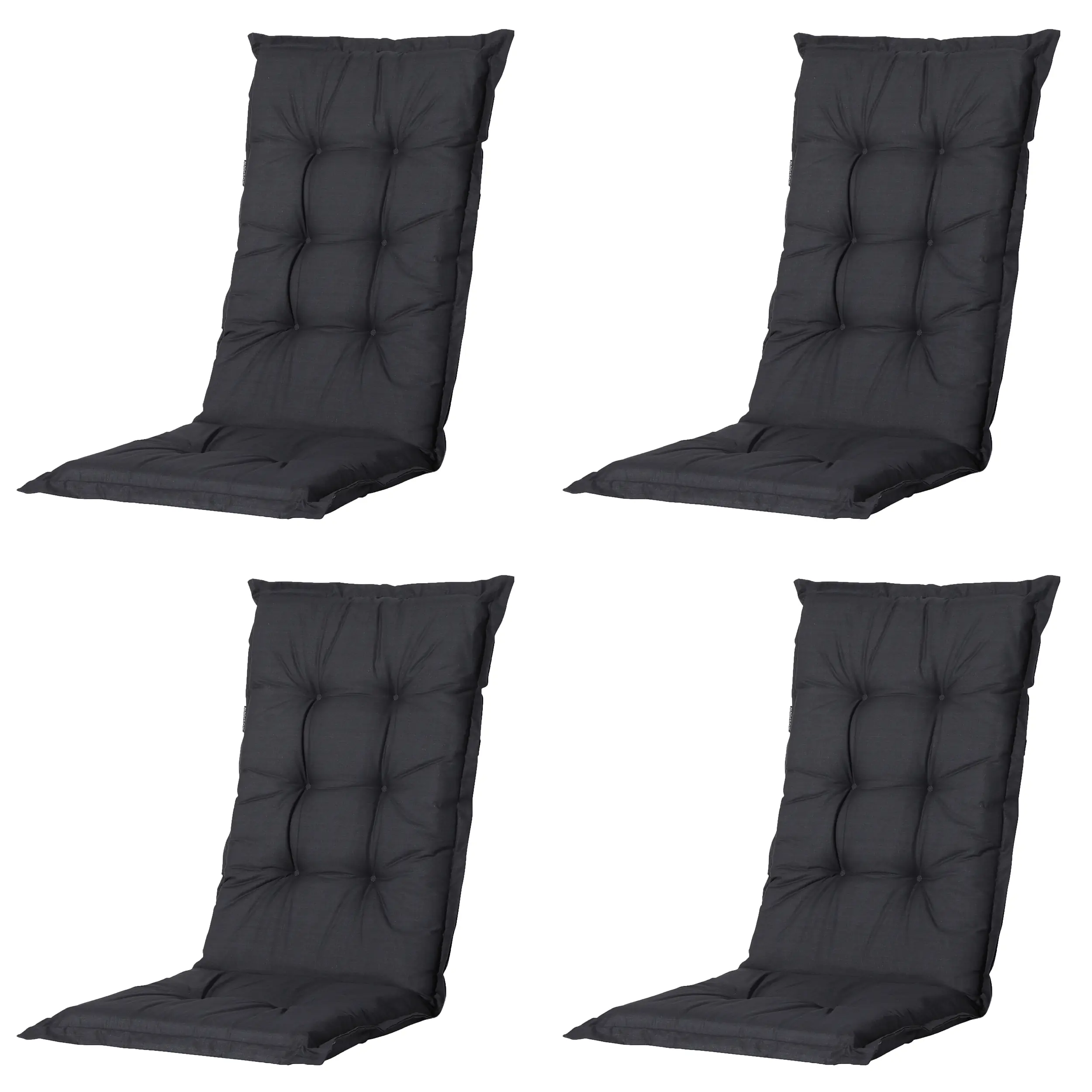 Progarden Gartenstuhl-Set Tampa mit Auflagen weiß/schwarz 8-tlg.