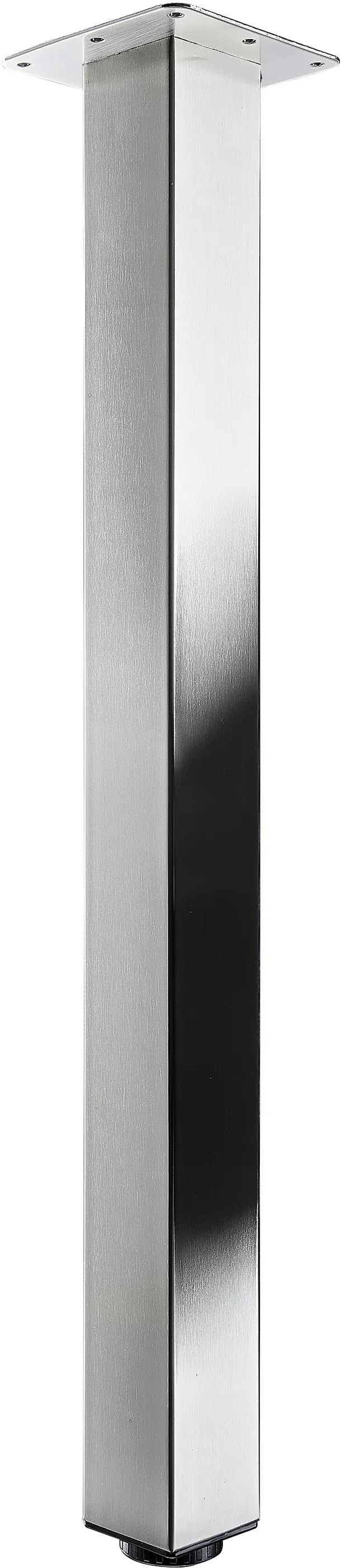 Hettich Design-Tischbein Mella Edelstahl-Optik, eckig, glänzend, 1 Stück