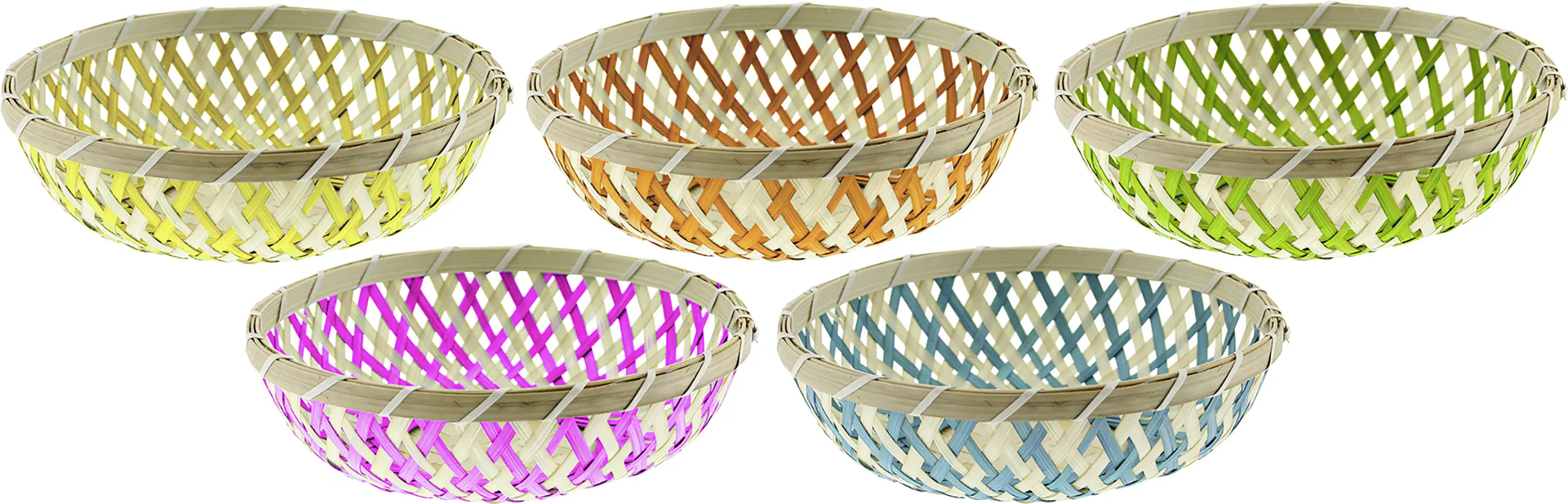 Osterkörbchen rund Bambus 20 x 9 cm natur bunt Osterkörbchen rund Bambus 20 x 9 cm natur bunt