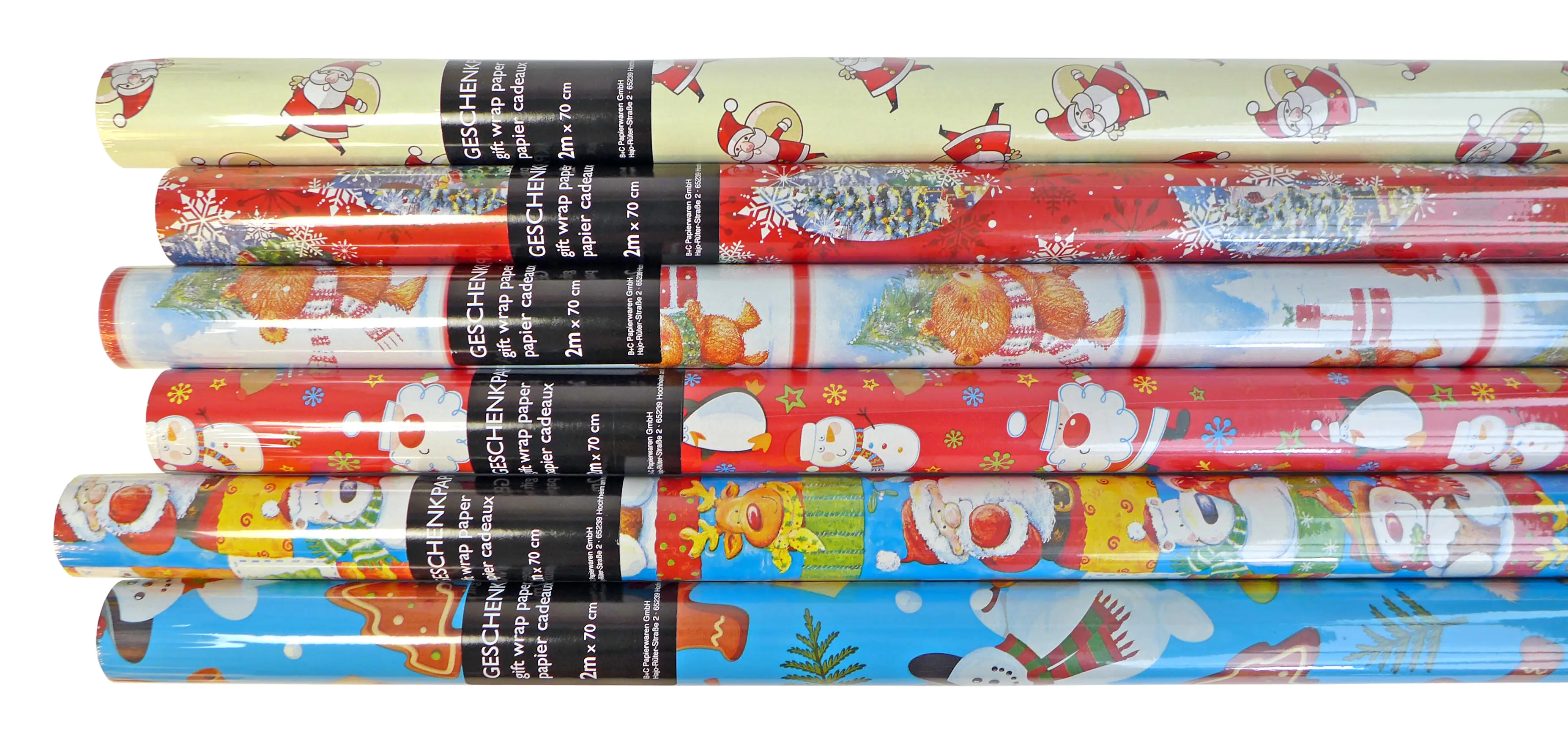 Braun & Company Geschenkpapier Weihnachten 2 m x 70 cm