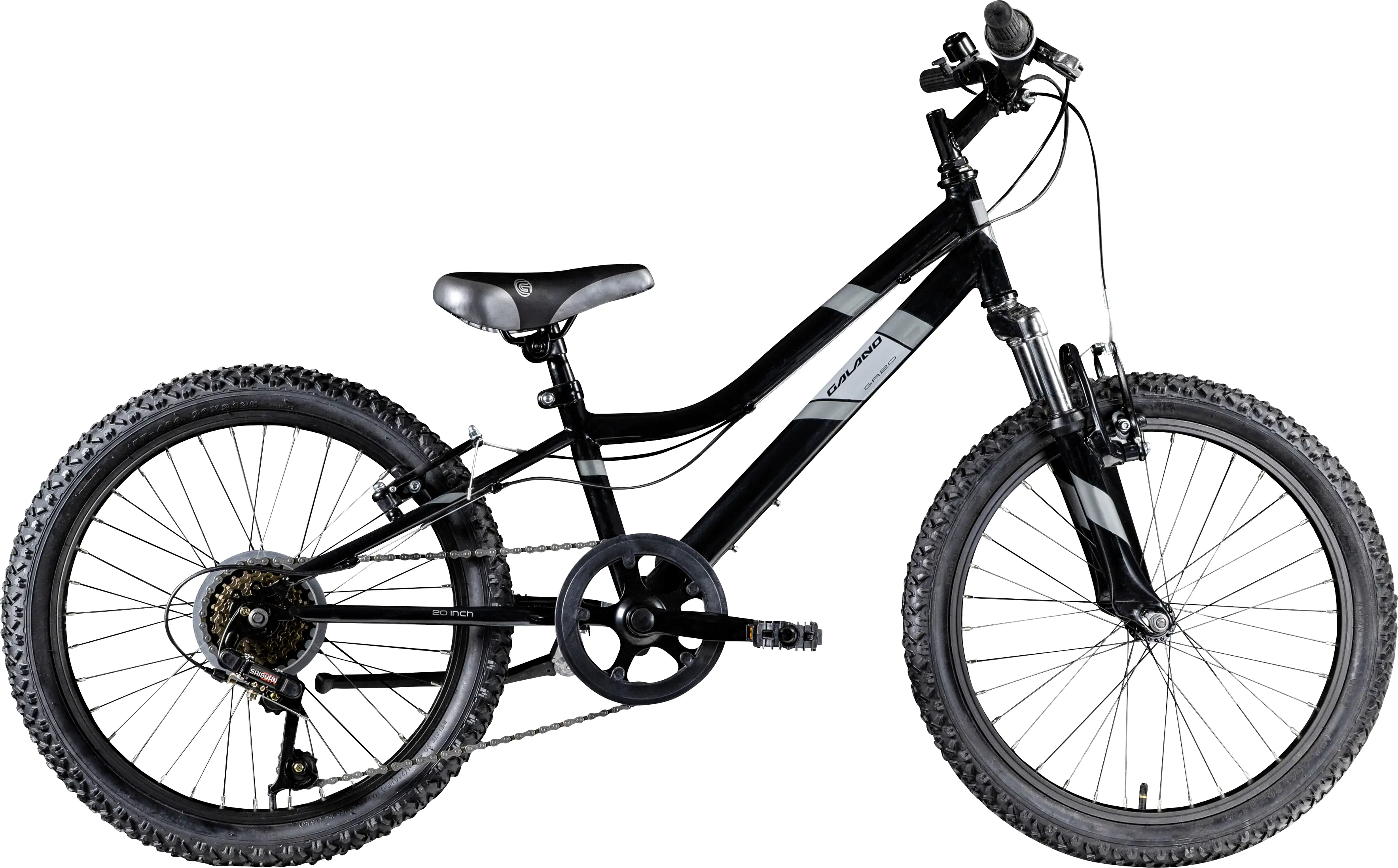 Galano Jugendfahrrad MTB Hardtail GA20 20 Zoll RH 26cm 7-Gang schwarz grau