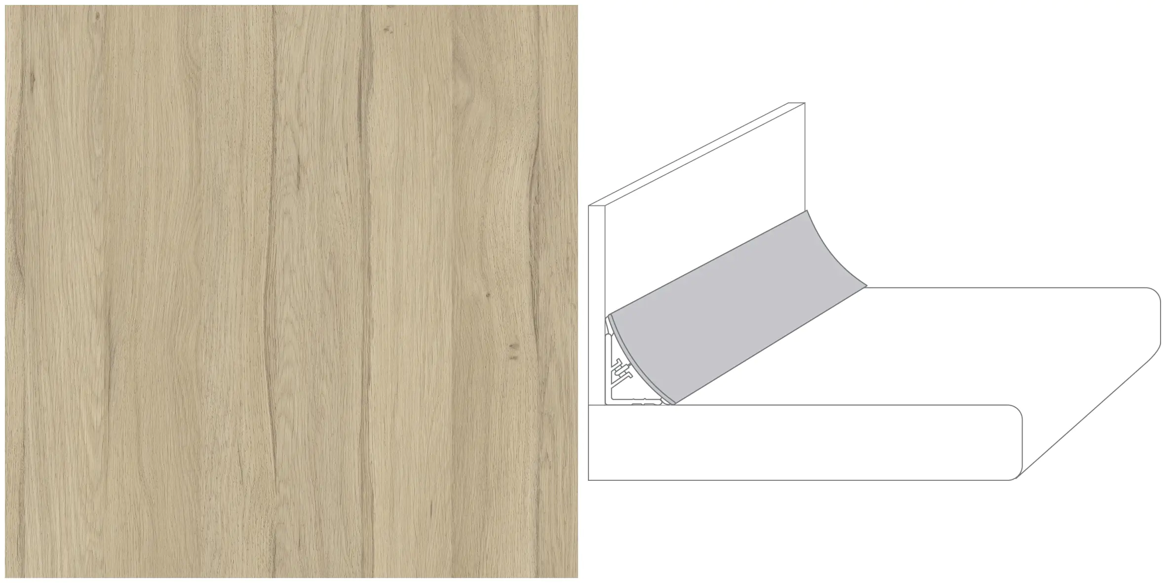 GetaElements Wandanschlußprofil Plus Ei370 Fjord Eiche 59x2x3 cm
