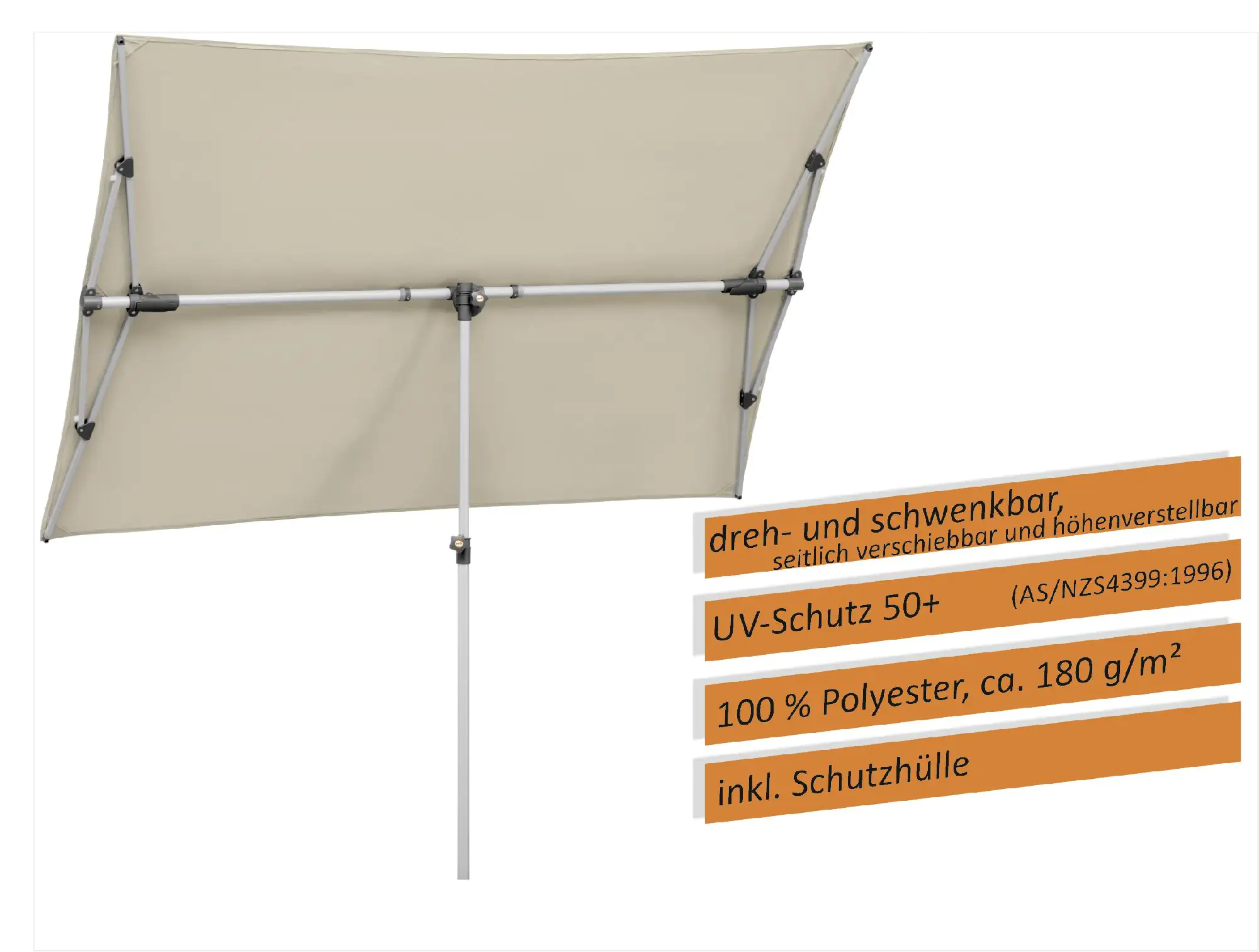 Schneider Sonnenschirm Novara natur 190 x 140 cm Schneider Sonnenschirm Novara natur 190 x 140 cm