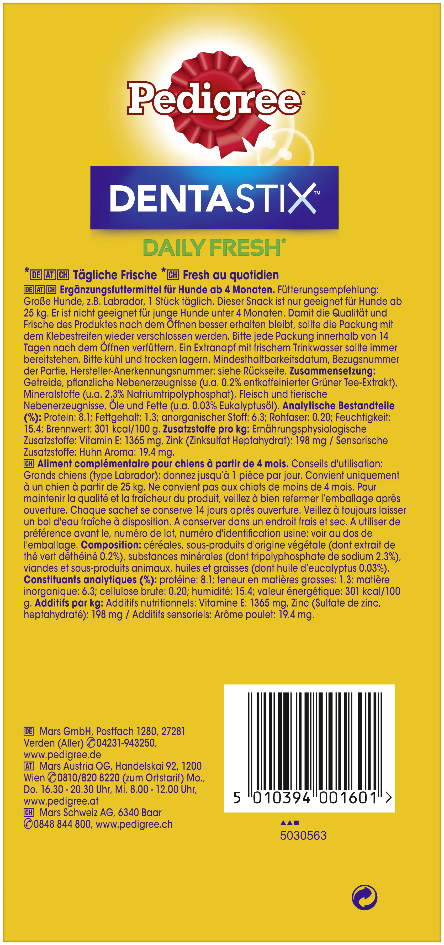 Pedigree Dentastix Daily Fresh Große Hunde 28 Stück