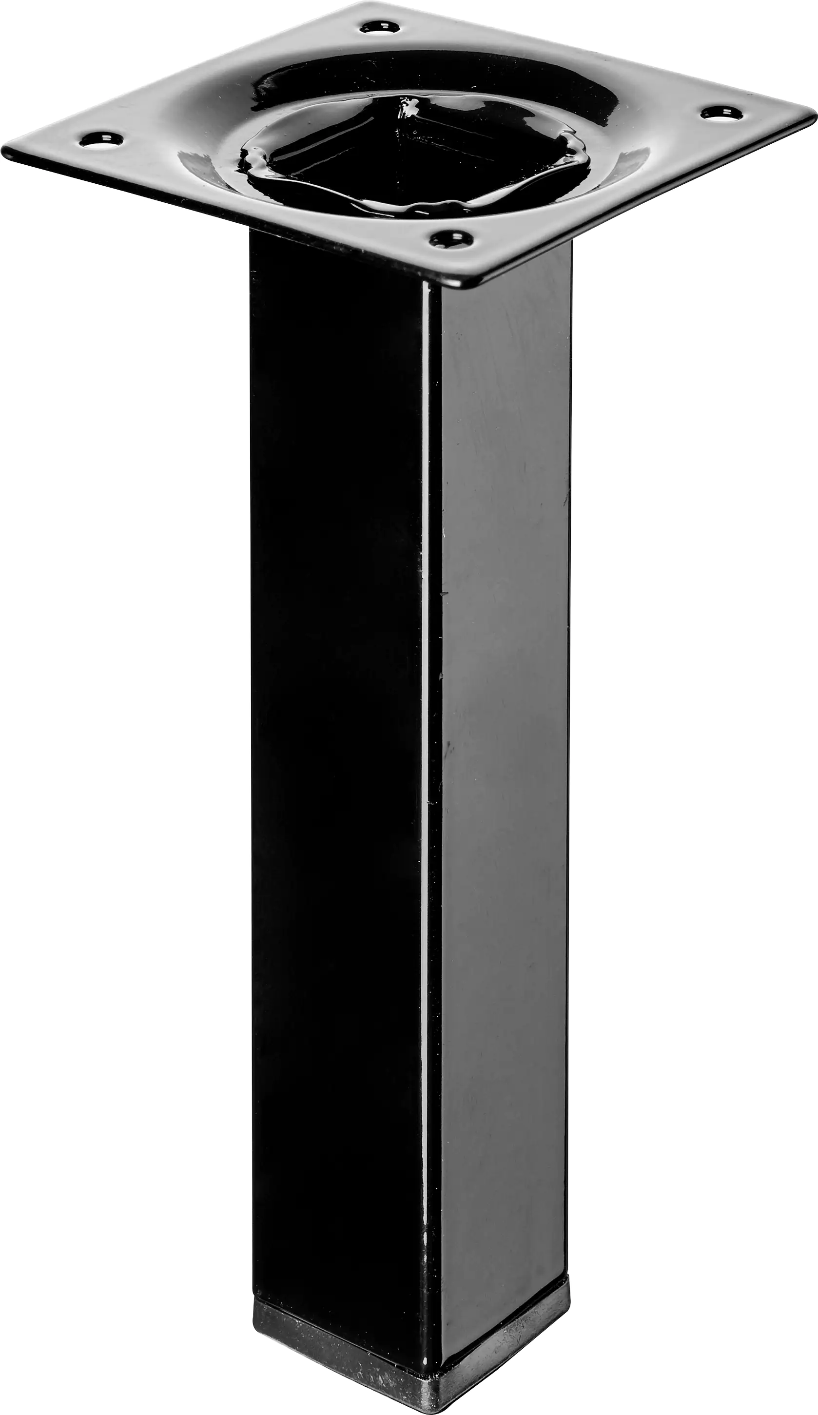 Hettich Tischbein 2,5 x 15 cm Stahl schwarz - 1 Stück