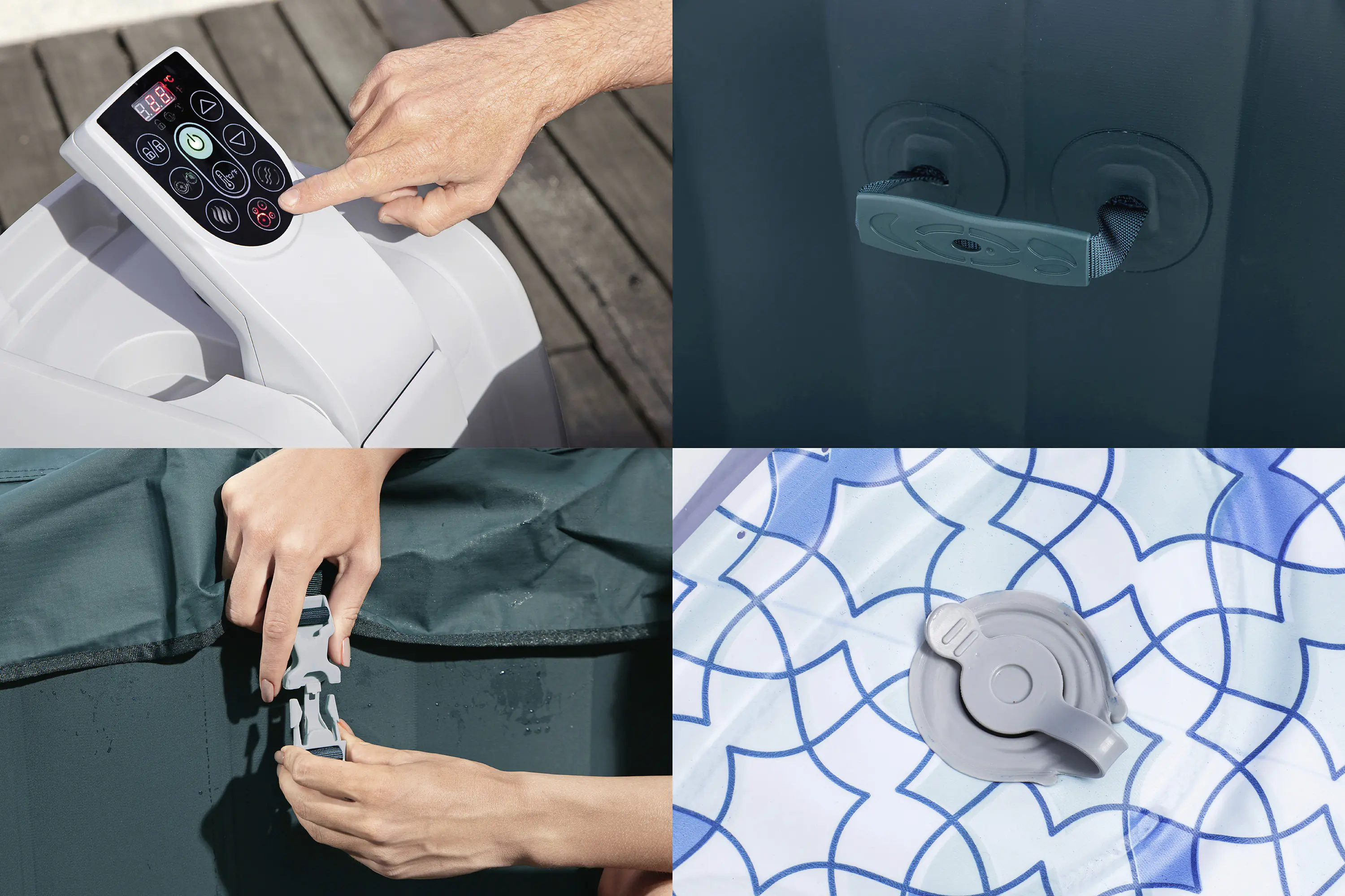 Bestway Whirlpool Outdoor für 4 Personen Lay-Z-Spa Ibiza AirJet Ø 180 x 66 cm