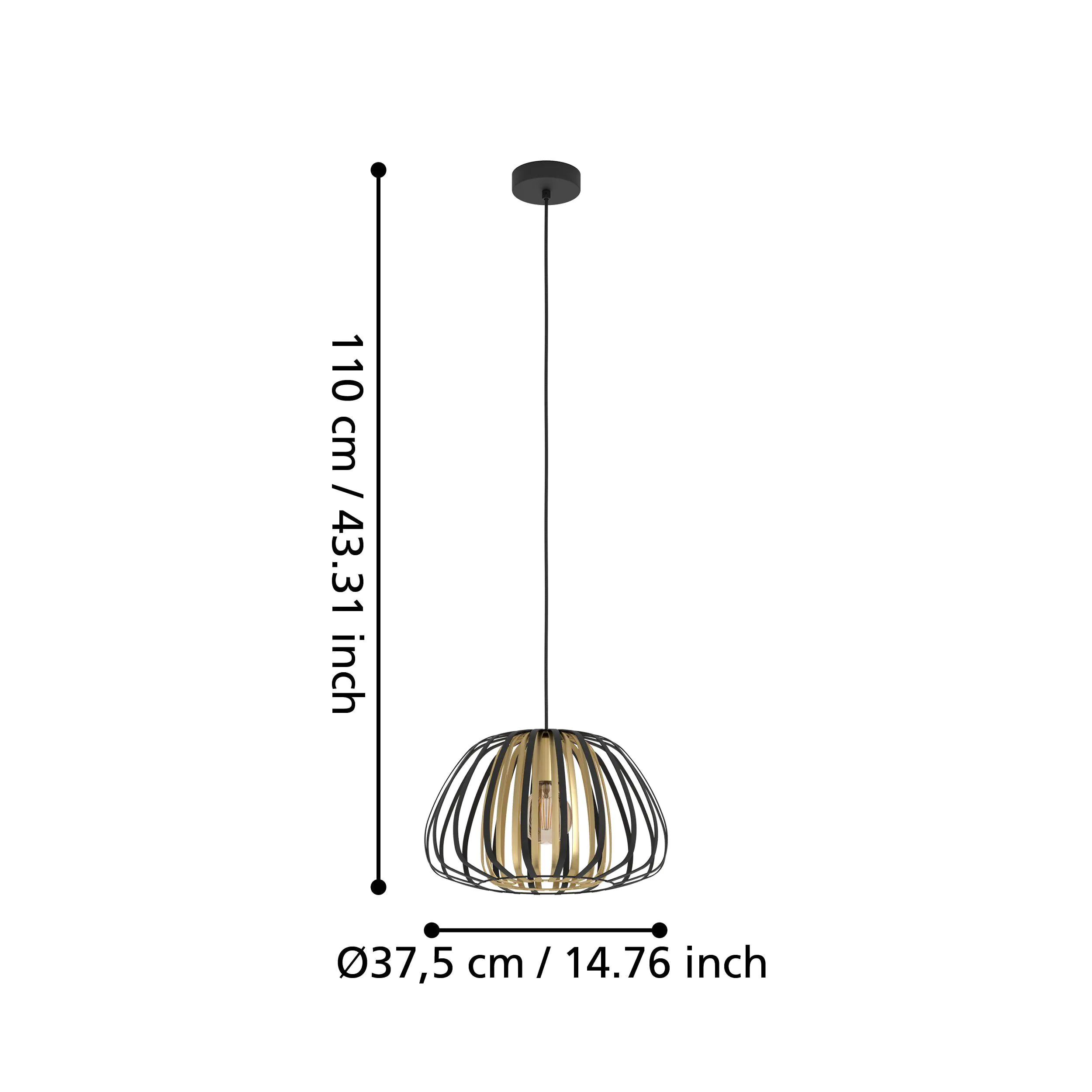 Eglo Hängeleuchte Encinitos schwarz gold 37,5 x 110 cm E27 Eglo Hängeleuchte Encinitos schwarz gold 37,5 x 110 cm E27