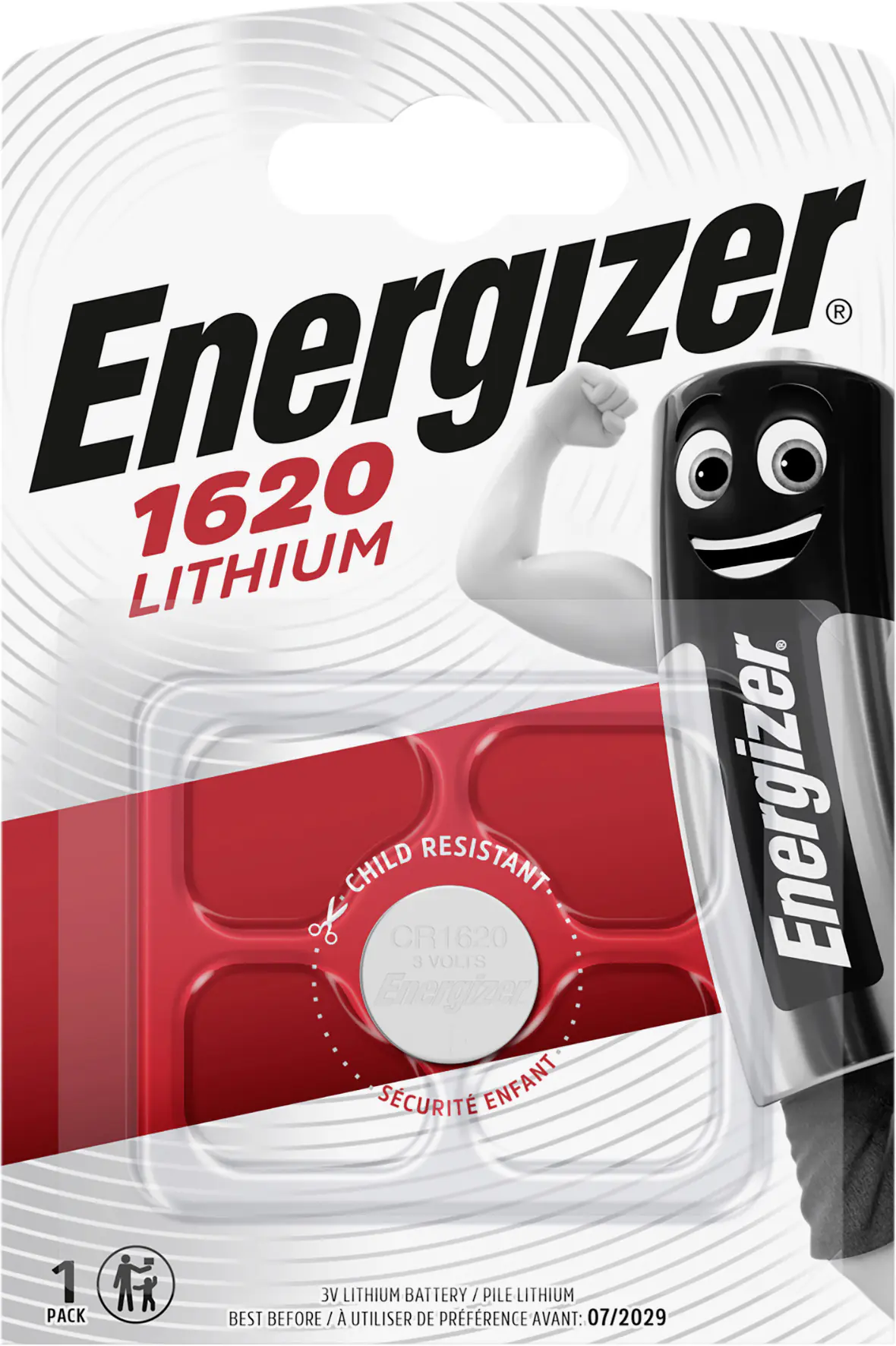 Energizer Knopfzelle CR 1620 Lithium, 3 V