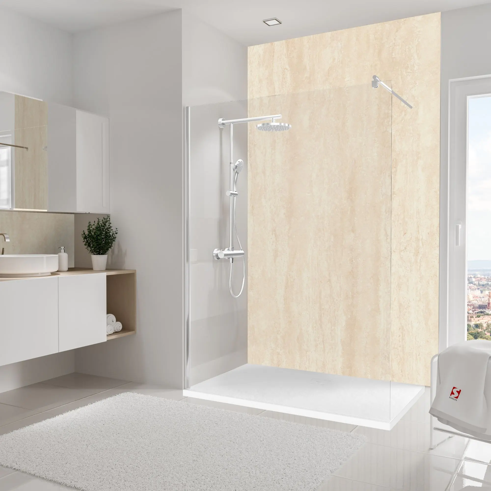 Schulte Duschrückwand DecoDesign Softtouch 150 x 255 cm Kalkstein beige Schulte Duschrückwand DecoDesign Softtouch 150 x 255 cm Kalkstein beige