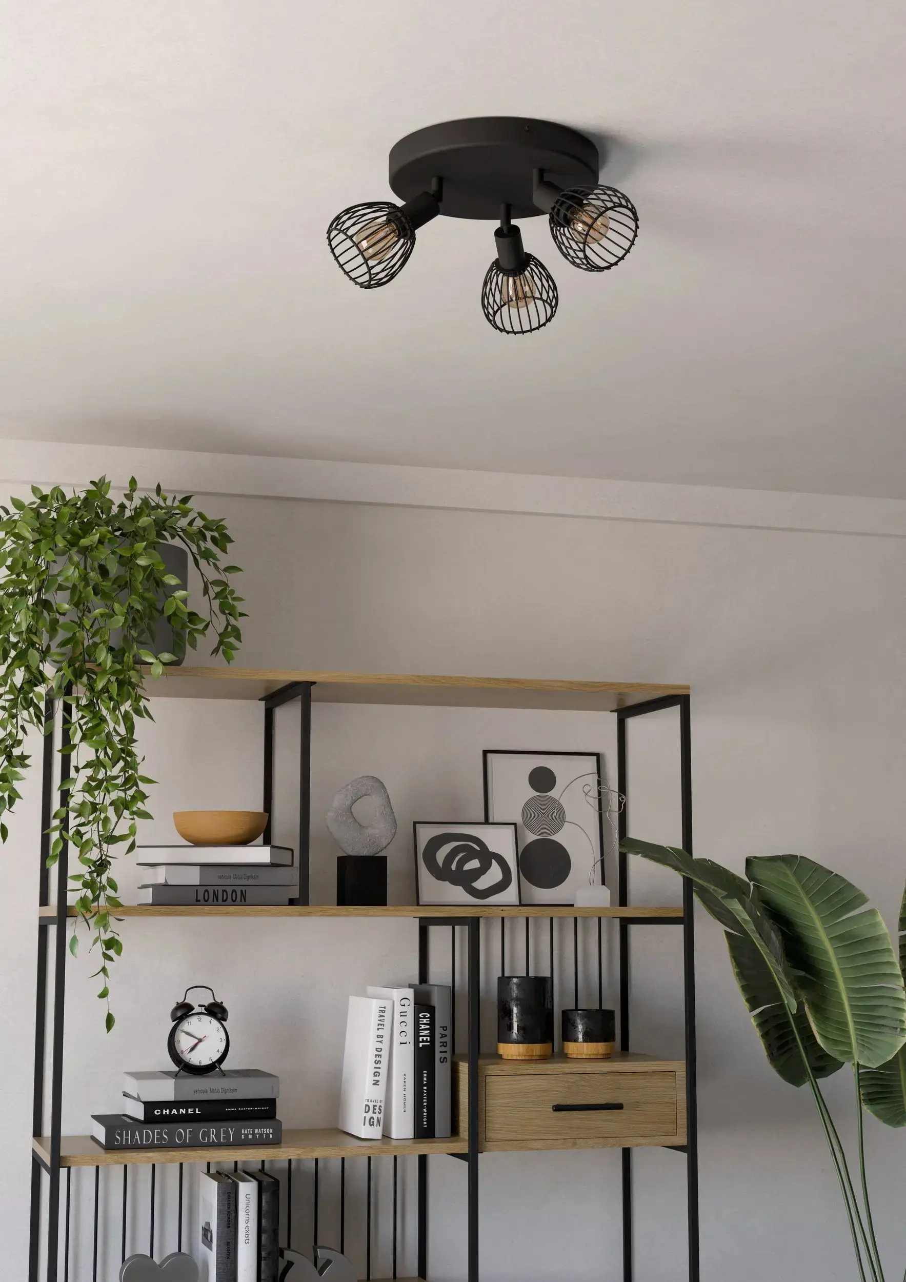 Eglo 3er Spot Rondell Sonnino schwarz 25 cm E14