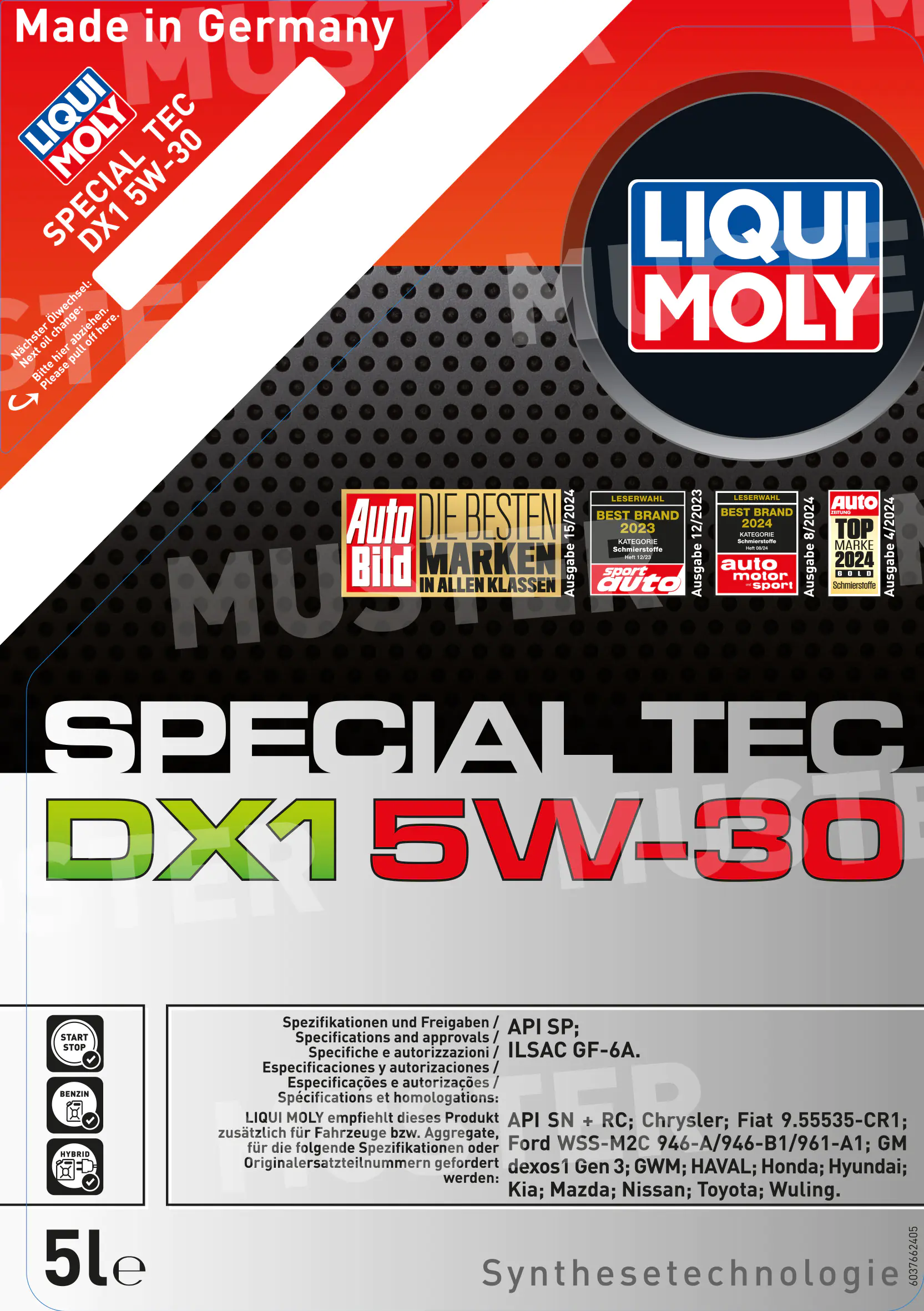 Liqui Moly Motoröl Special Tec DX1 5W-30 5 L