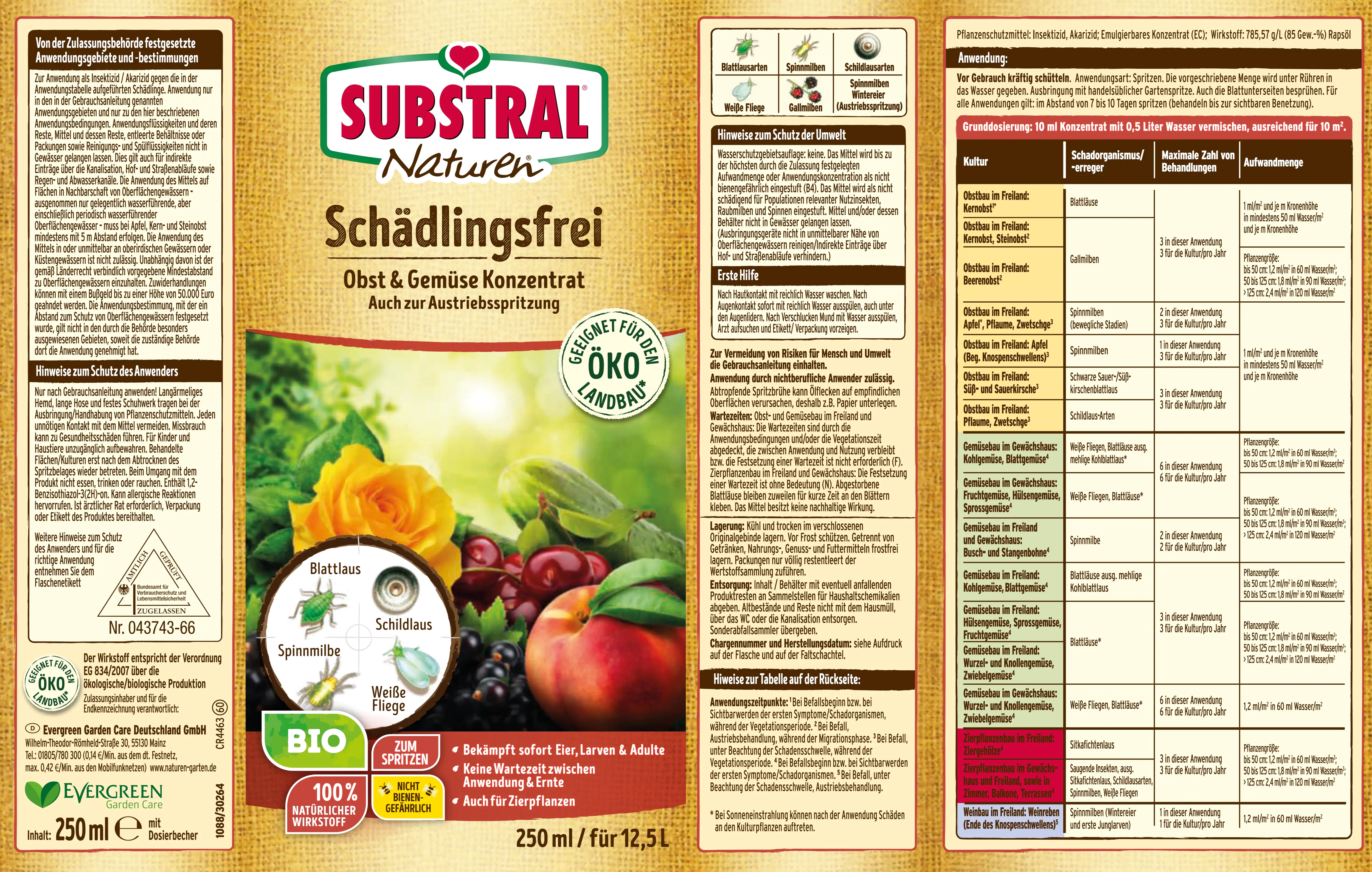 Naturen Bio Schädlingsfrei Obst & Gemüse 250 ml