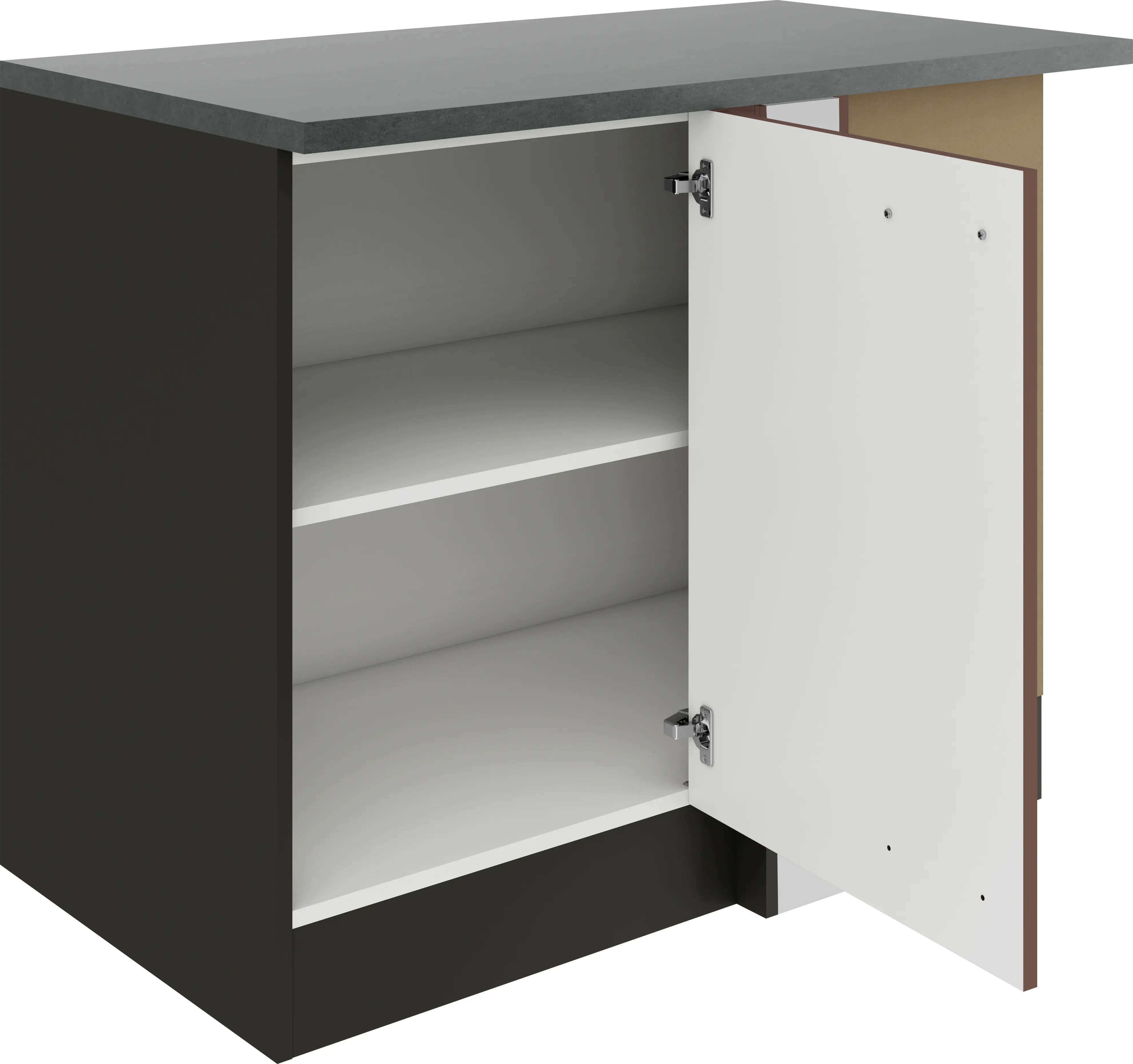 Optifit Eckunterschrank Nizza 407 rostrot/anthrazit 110 cm