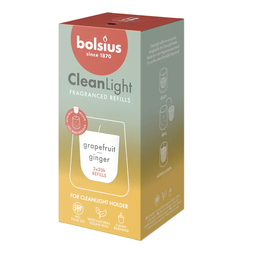 Bolsius Cleanlight Duft-Nachfüller 2er Pack Grapefruit & Ingwer Bolsius Cleanlight Duft-Nachfüller 2er Pack Grapefruit & Ingwer