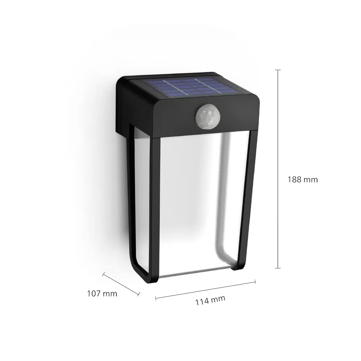 Solar Wandleuchte Shroud 20,5 x 12,5 x 12 cm transparent