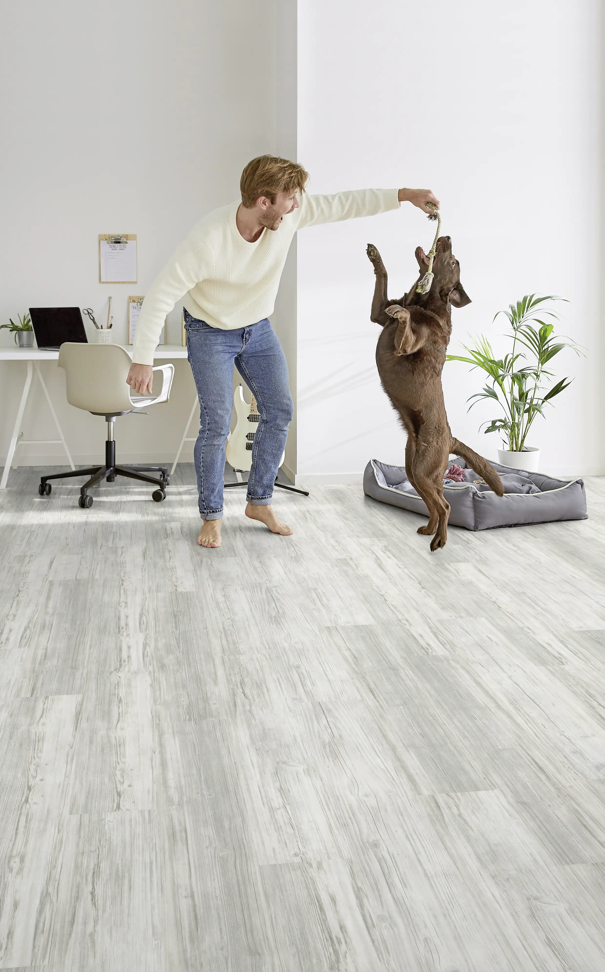 Decolife Vinyl-Fertigboden Frozen Old Larch 122 x 18,5 cm