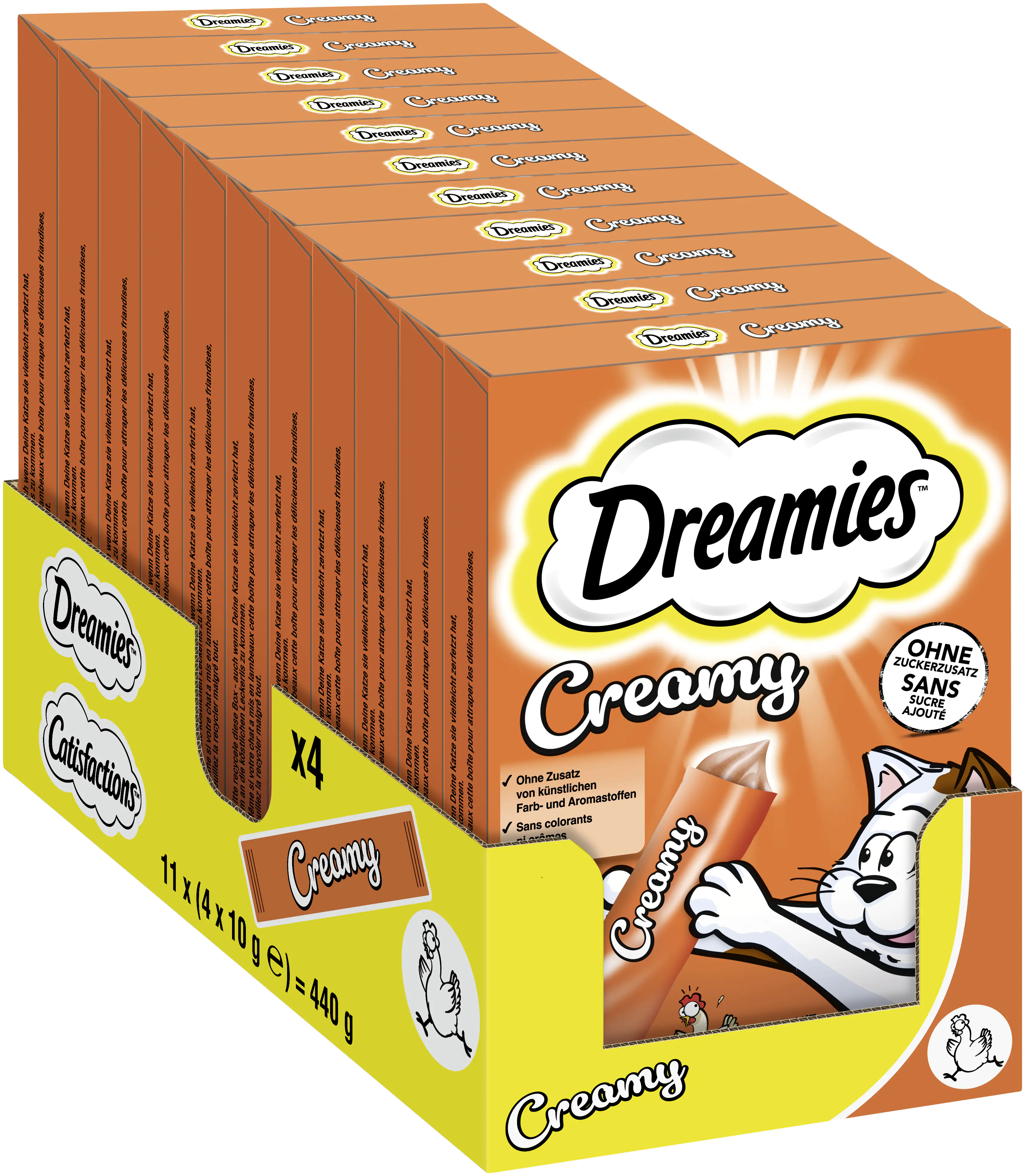Dreamies Creamy Snacks mit Huhn Katzensnack 4 x 10 g Multipack Dreamies Creamy Snacks mit Huhn Katzensnack 4 x 10 g Multipack