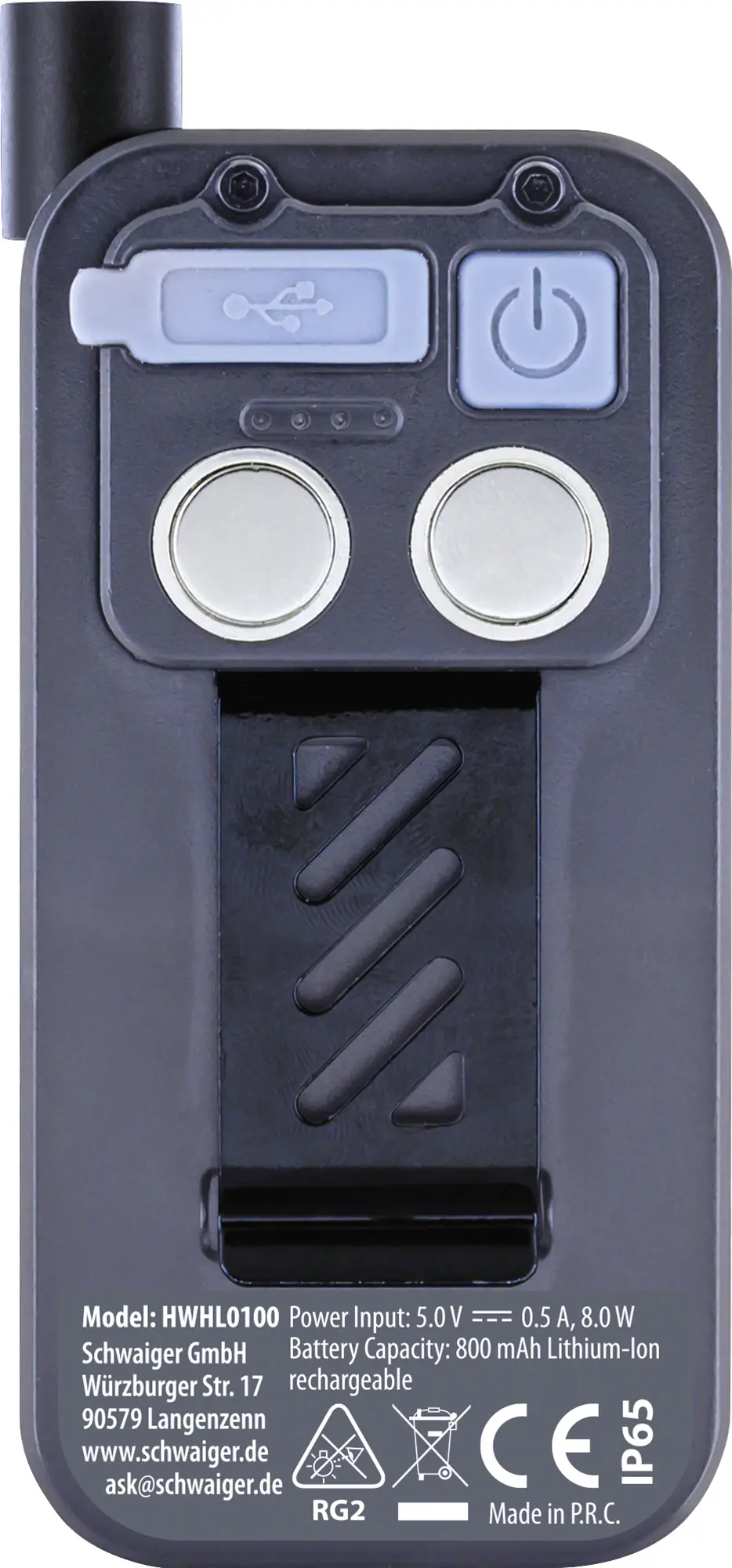 Schwaiger LED-Arbeitsleuchte HWHL0100 IP65 600 lm mit Magnet & Clip