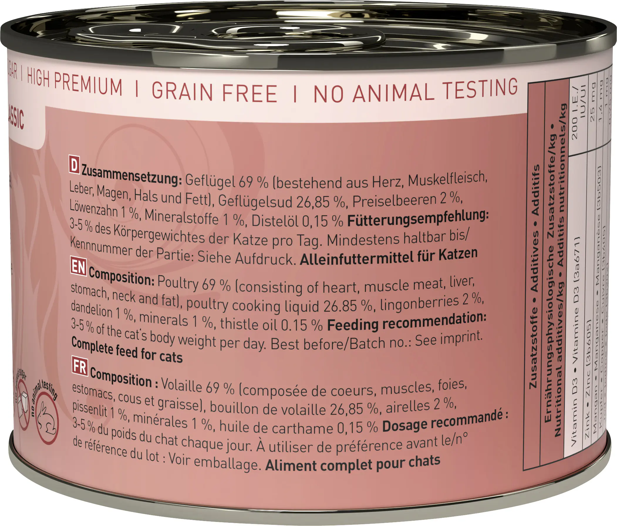 Catz Finefood Katzenfutter Classic No. 3 Geflügel 200 g
