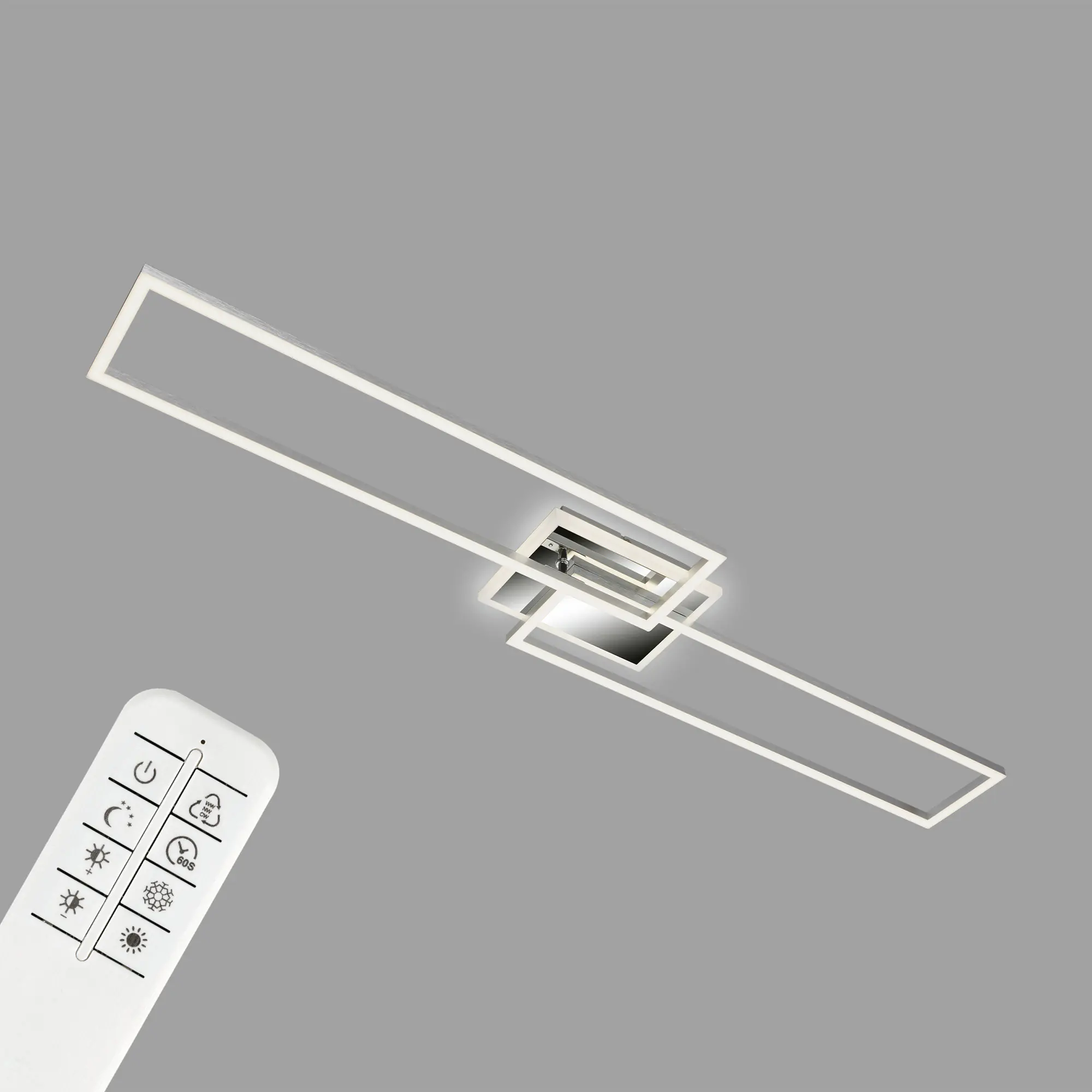 Briloner LED-Deckenleuchte Frame chrom 110 x 24,8 cm CCT dimmbar
