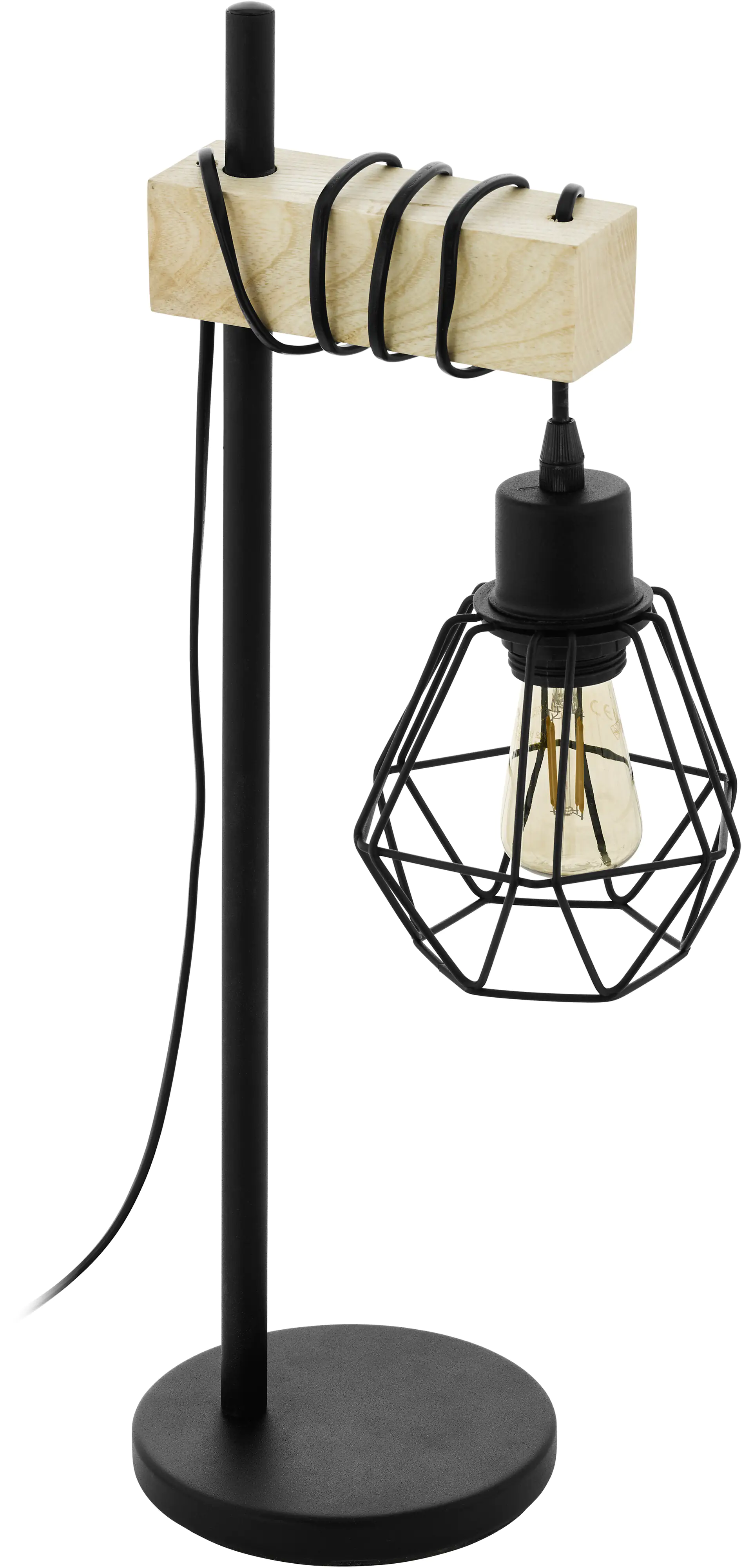 Eglo Tischleuchte Townshend 5 schwarz braun 50 x 15,5 x 22 cm