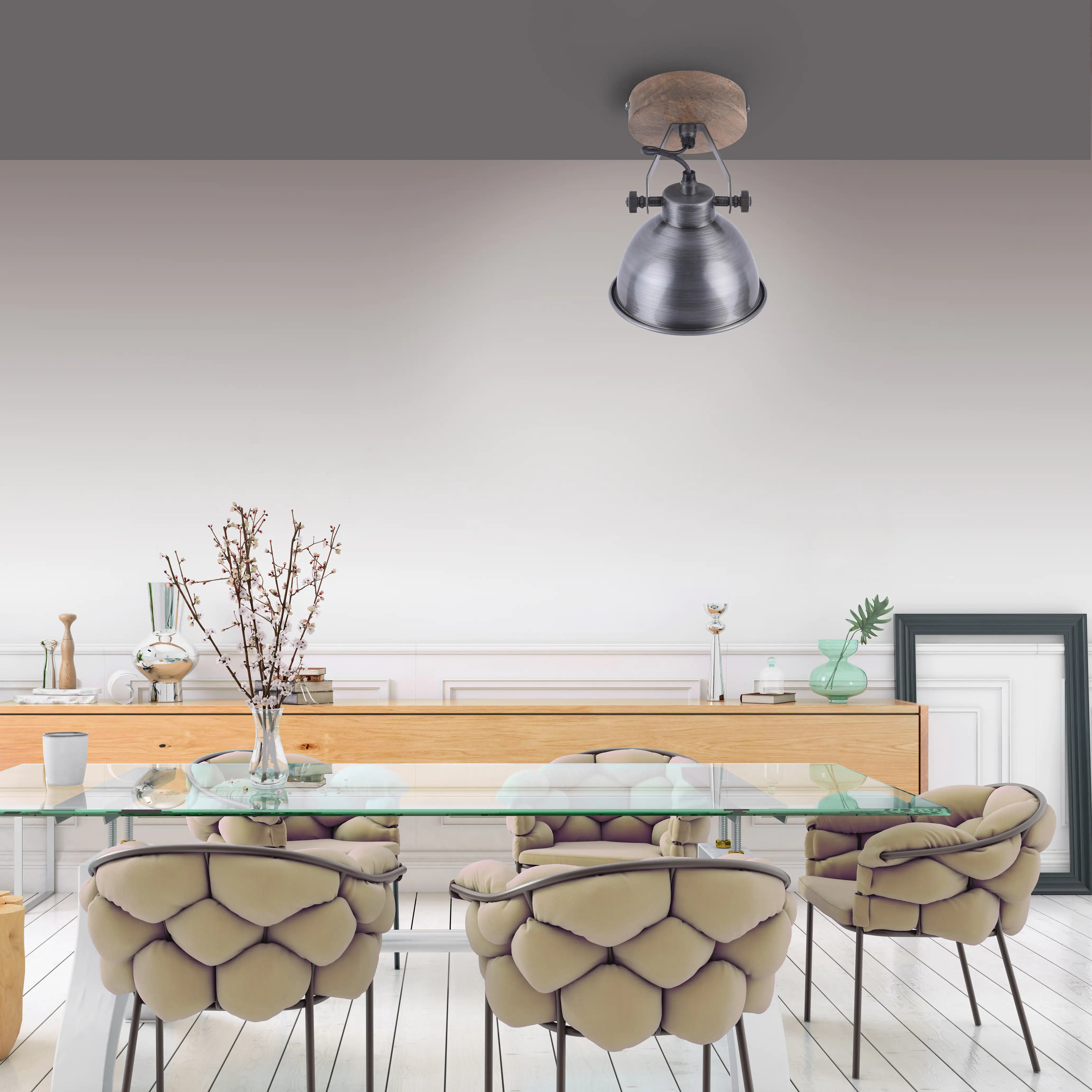 JustLight 1er Spot Samia eisen 21,5 x 15 cm E14, max. 40 W