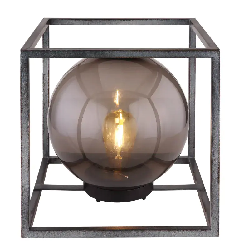Globo LED Solar-Tischleuchte Metall Rauchglas 23cm