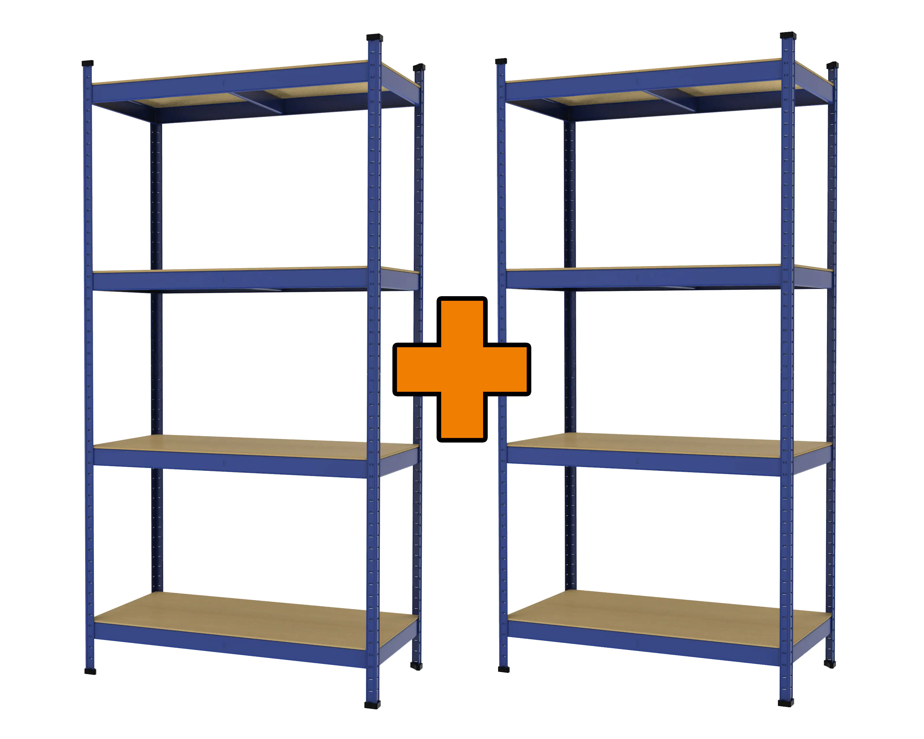 Metallsteckregal 180 x 90 x 45 cm 2er Set 4 Holzböden 1060 kg Metallsteckregal 180 x 90 x 45 cm 2er Set 4 Holzböden 1060 kg