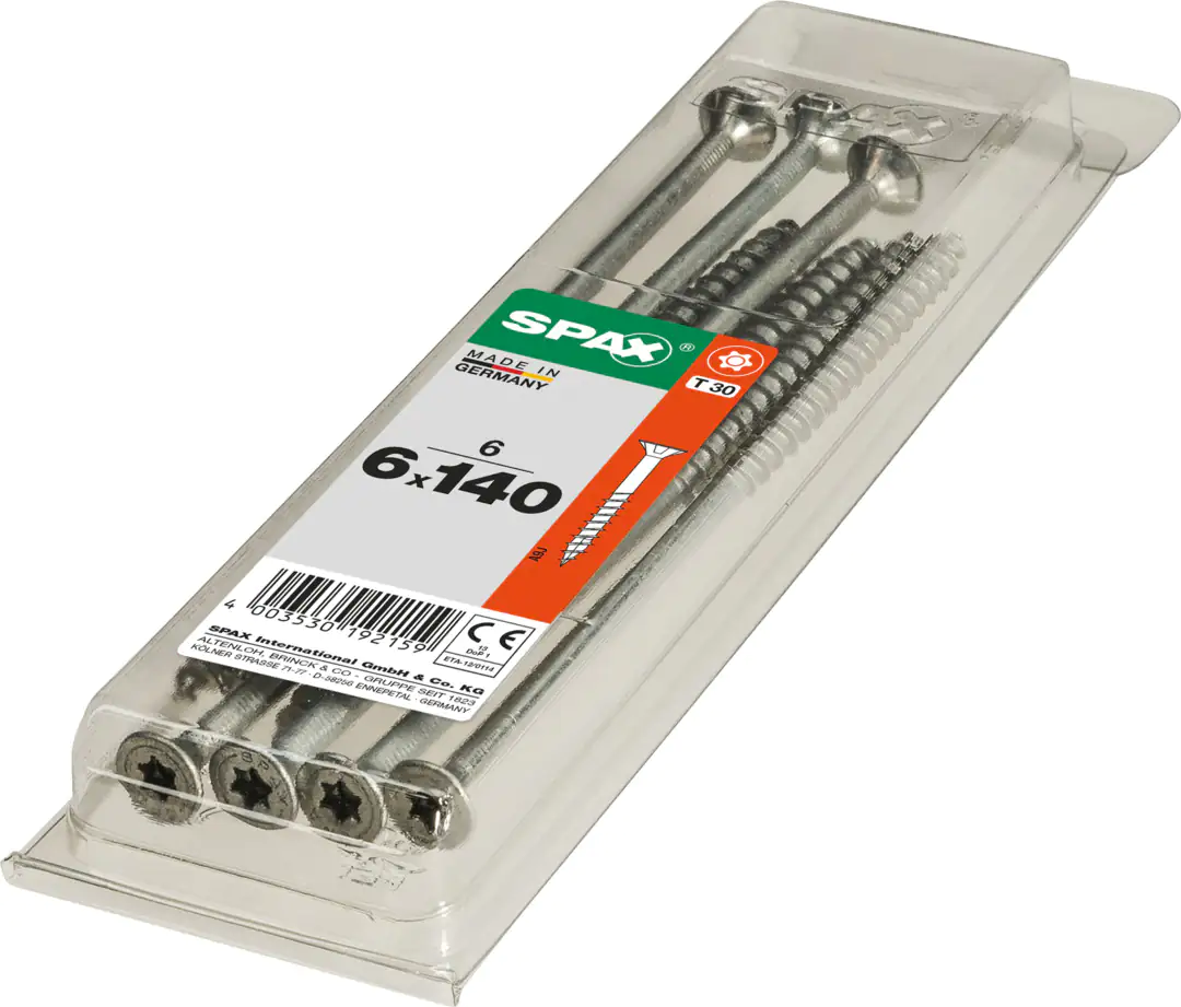 Spax Universalschrauben 6.0 x 140 mm TX 30 Senkkopf - 6 Stk.