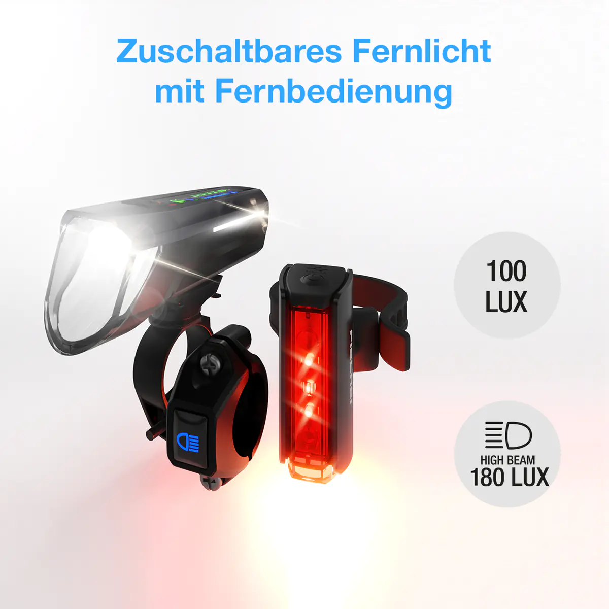 Fischer LED Akku Beleuchtungsset mit Fernlicht, Bodenbeleuchtung und Stopplicht Fischer LED Akku Beleuchtungsset mit Fernlicht, Bodenbeleuchtung und Stopplicht