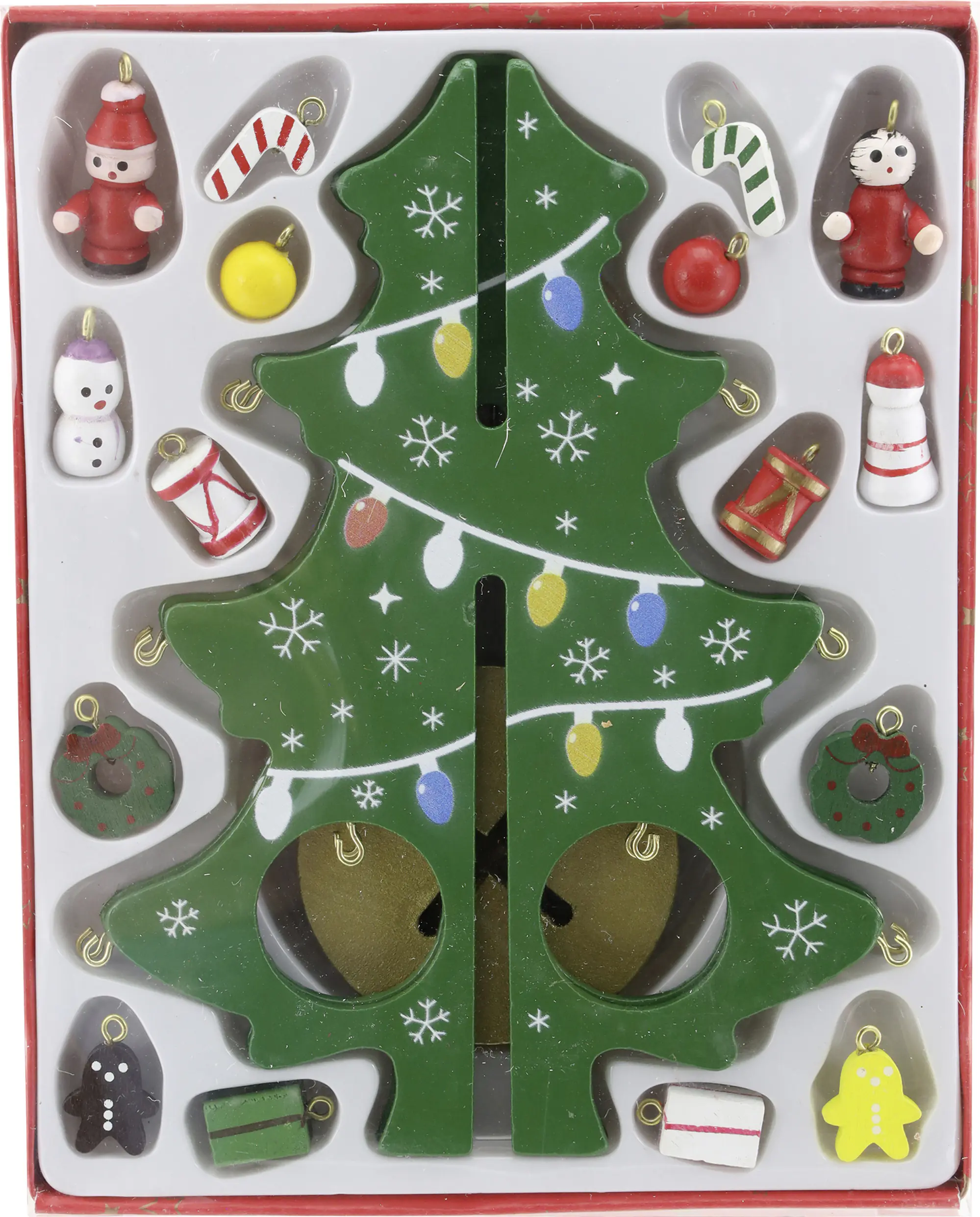 Weihnachtsanhänger Tannenbaum aus Holz 17 x 13,5 cm - 18 Stück