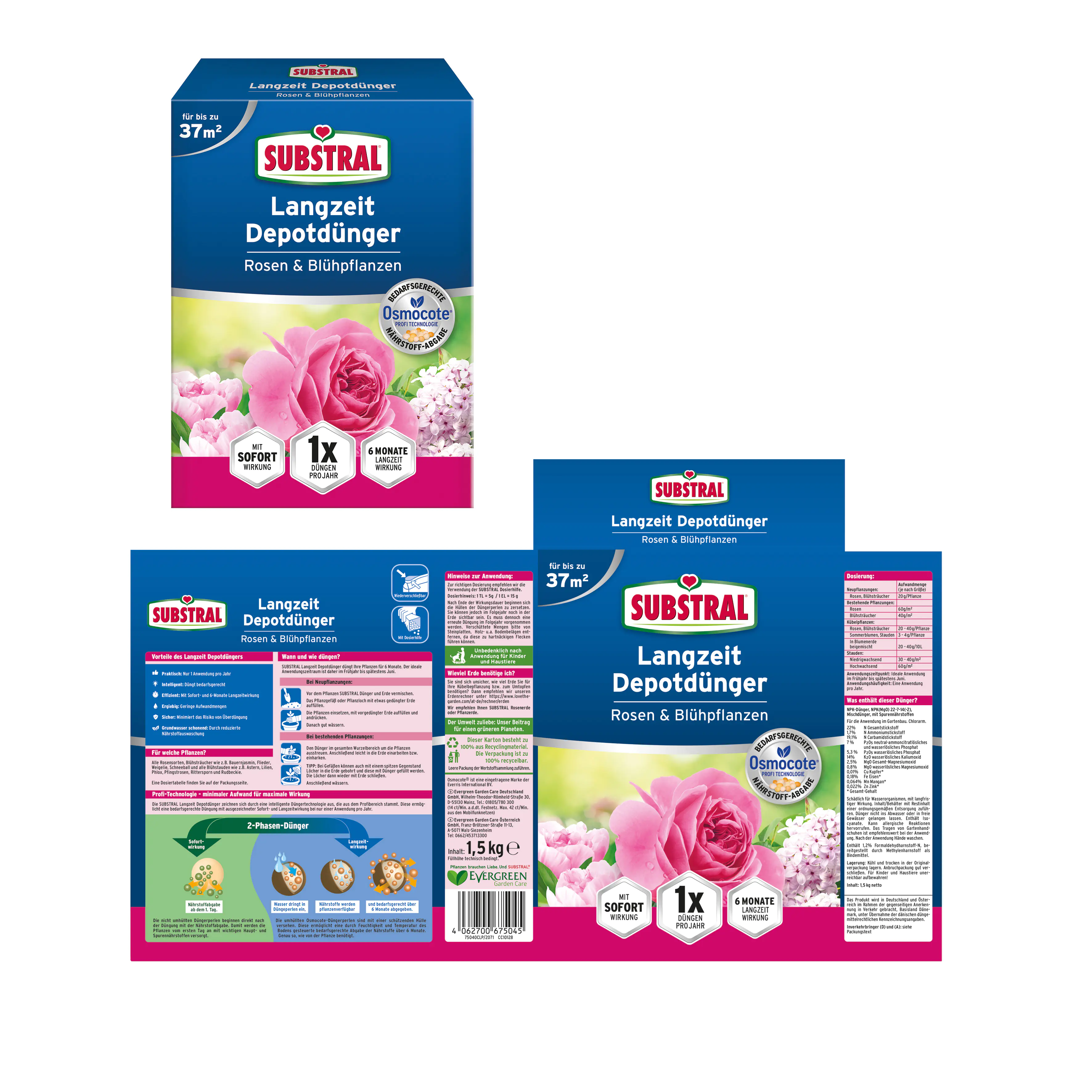 Substral Langzeit Depotdünger Rosen und Blühpflanzen 1,5 kg